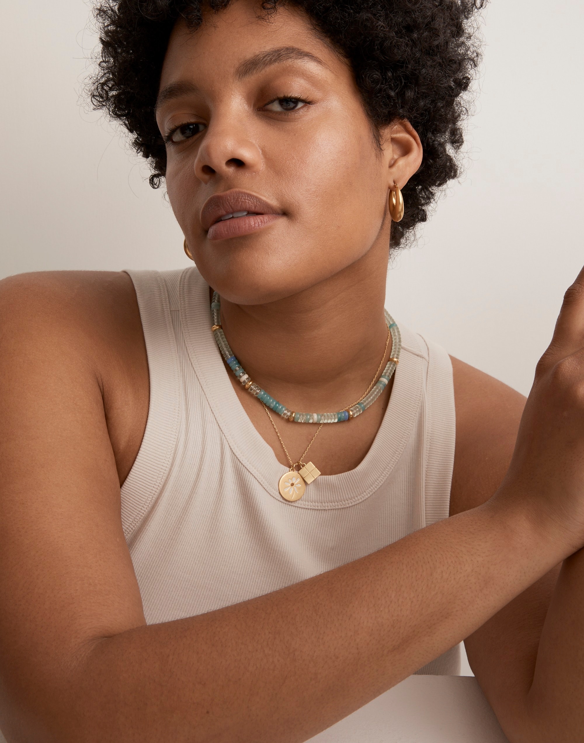 Three-Piece Enamel Daisy Necklace Set