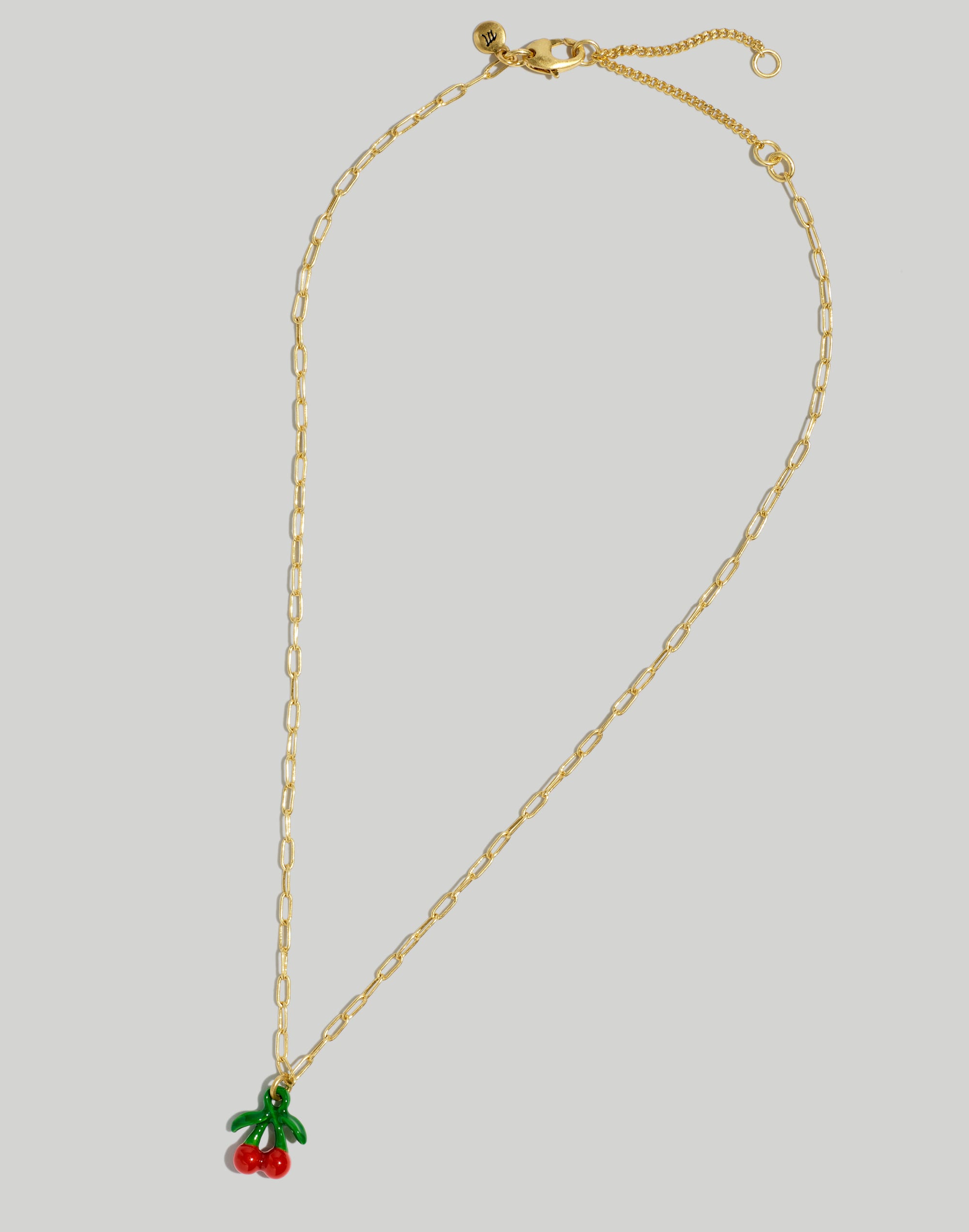Enamel Cherry Pendant Necklace
