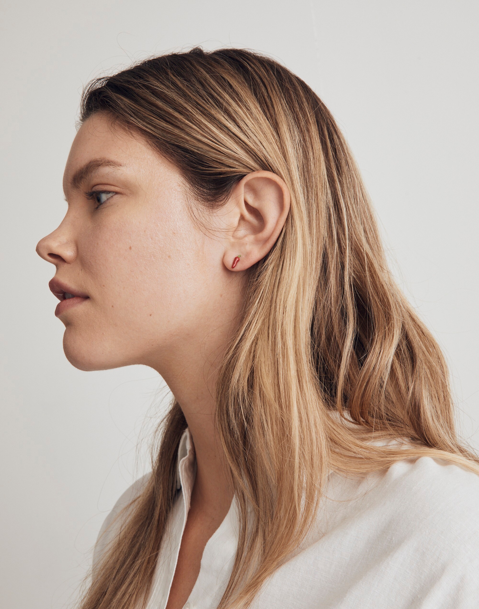 Enamel Chili Pepper Stud Earrings