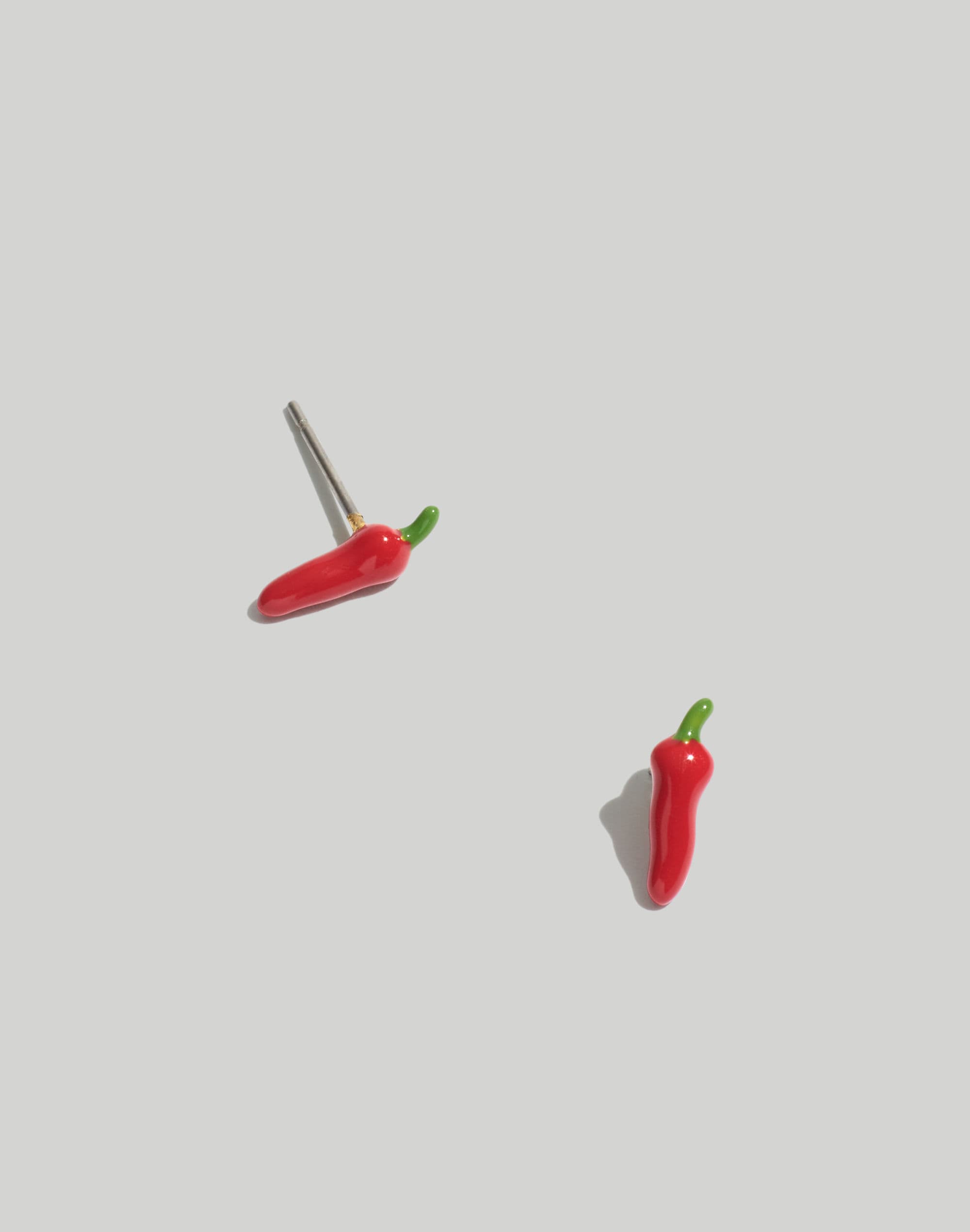 Enamel Chili Pepper Stud Earrings