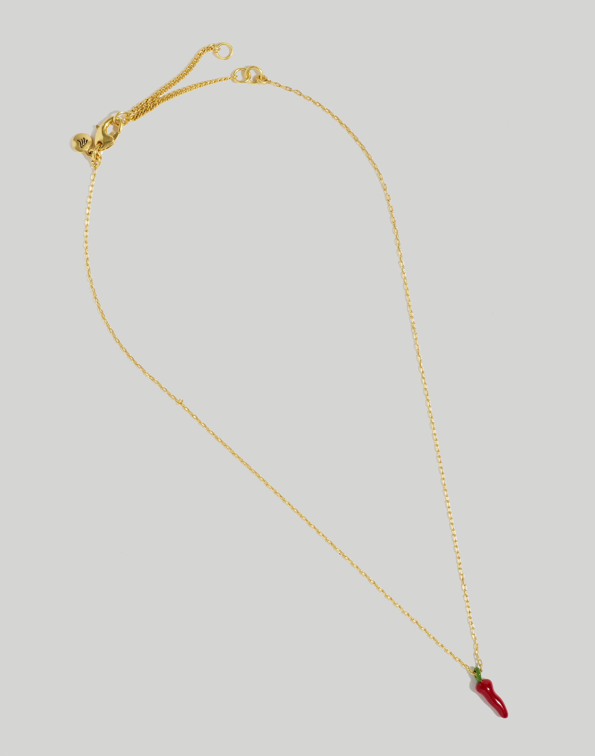 Enamel Chili Pepper Pendant Necklace