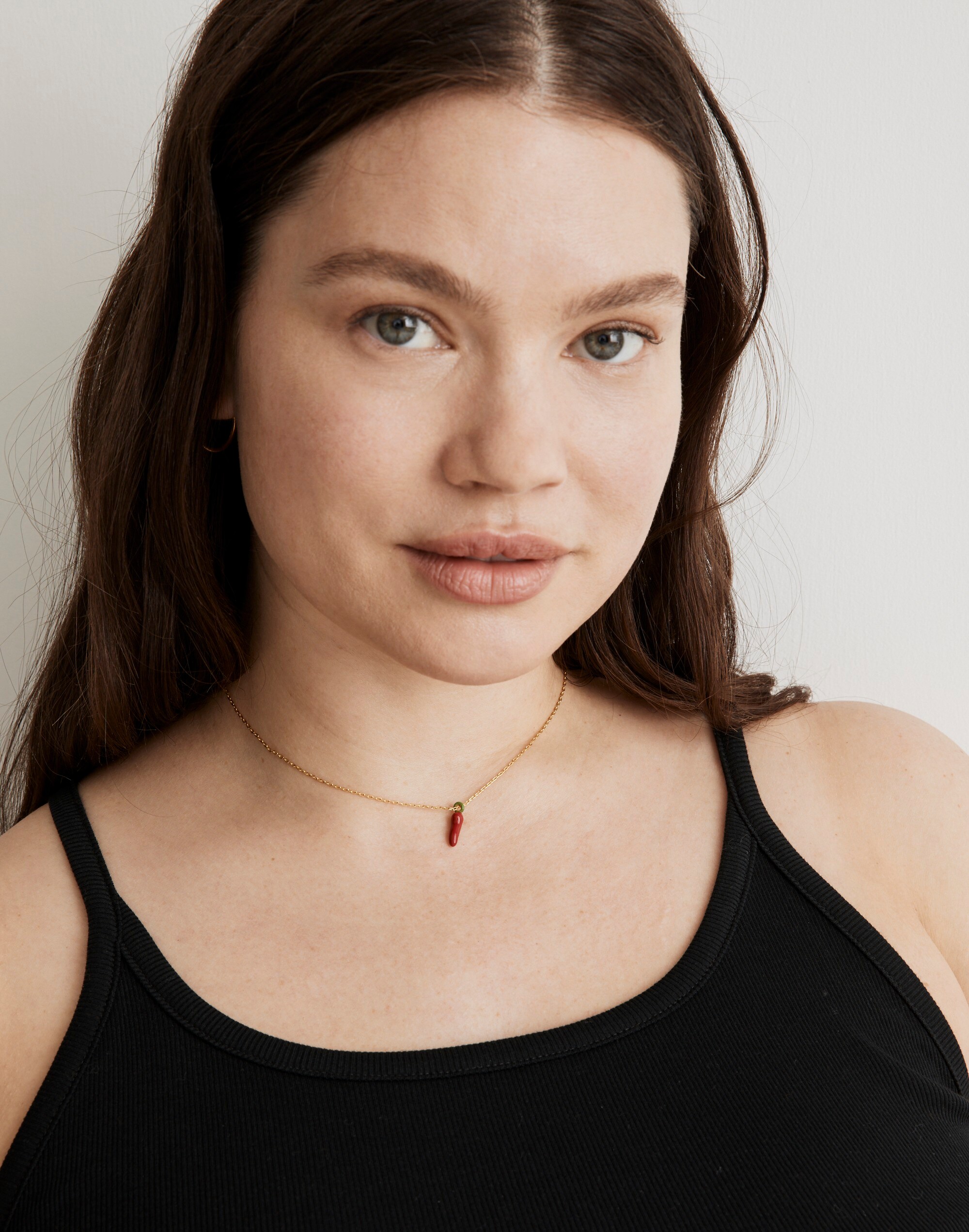 Enamel Chili Pepper Pendant Necklace