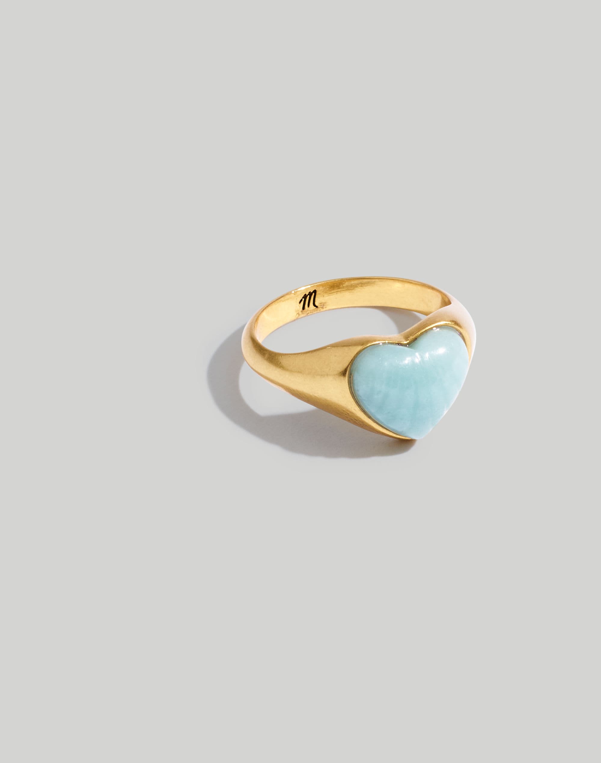 Stone Collection Jade Heart Signet Ring