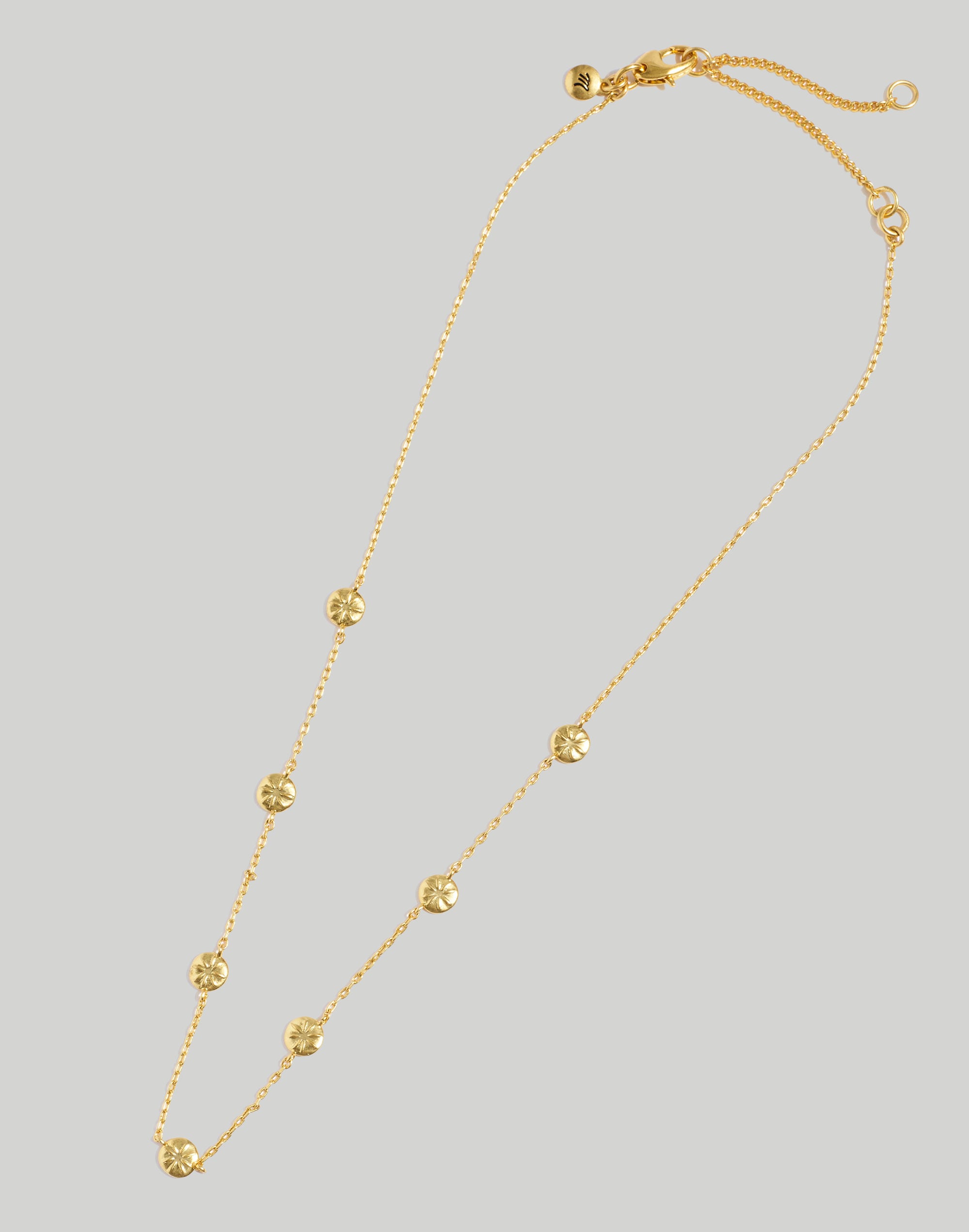 Etched Pinwheel Station Necklace