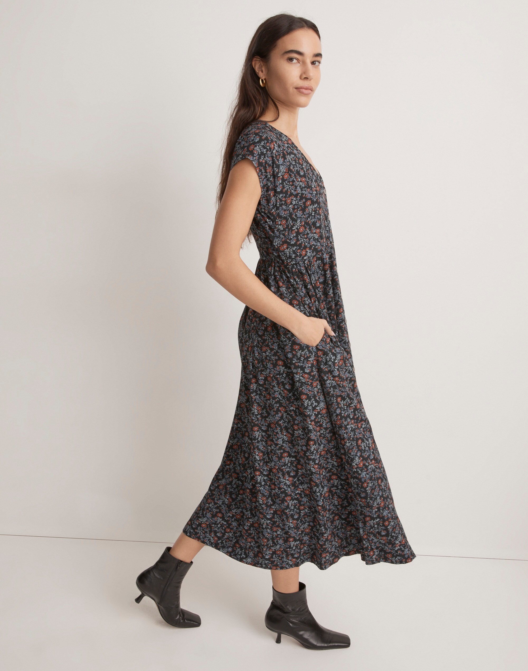 ButtonFront Midi Dress in Awakened Blooms Madewell