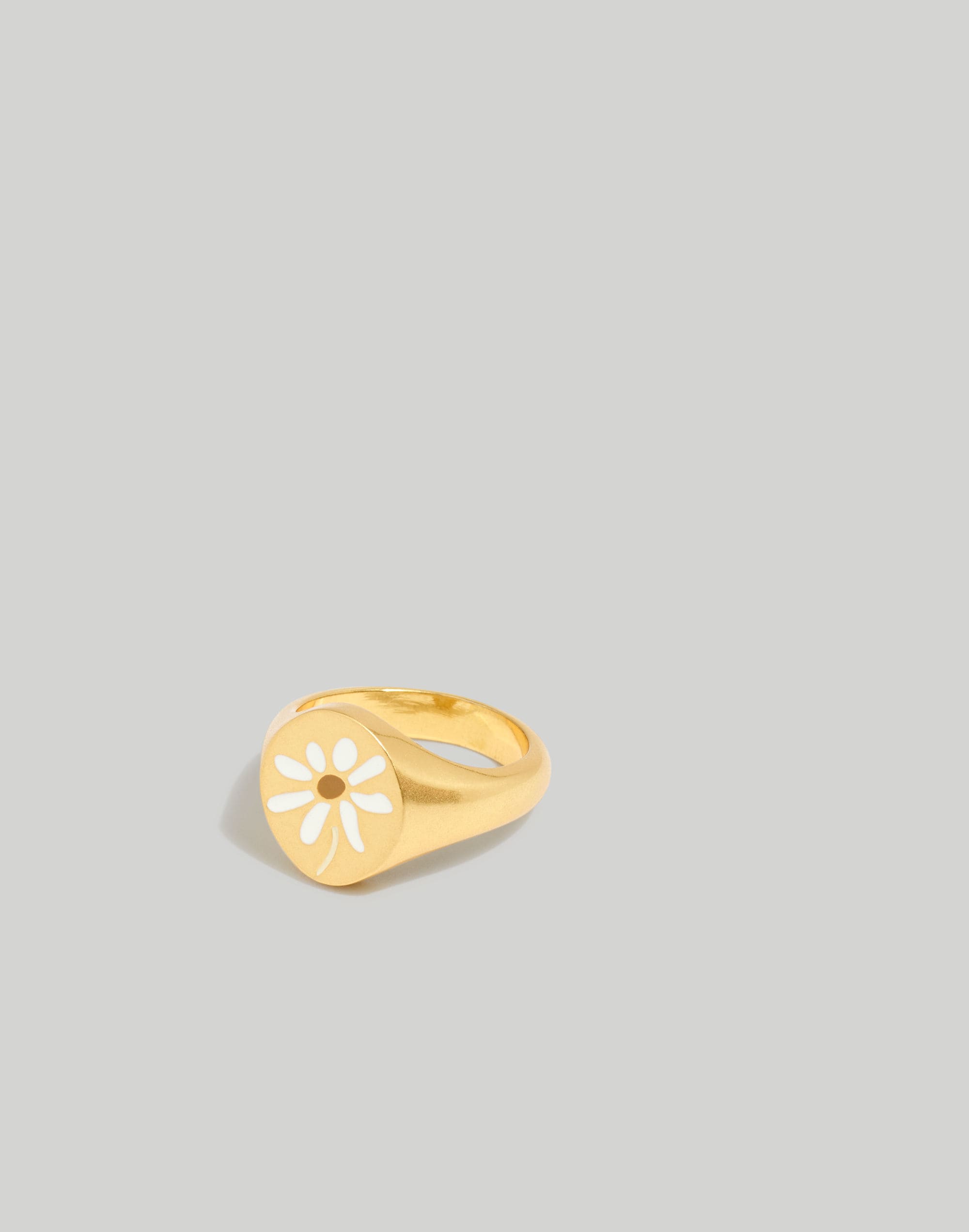 Enamel Floral Signet Ring