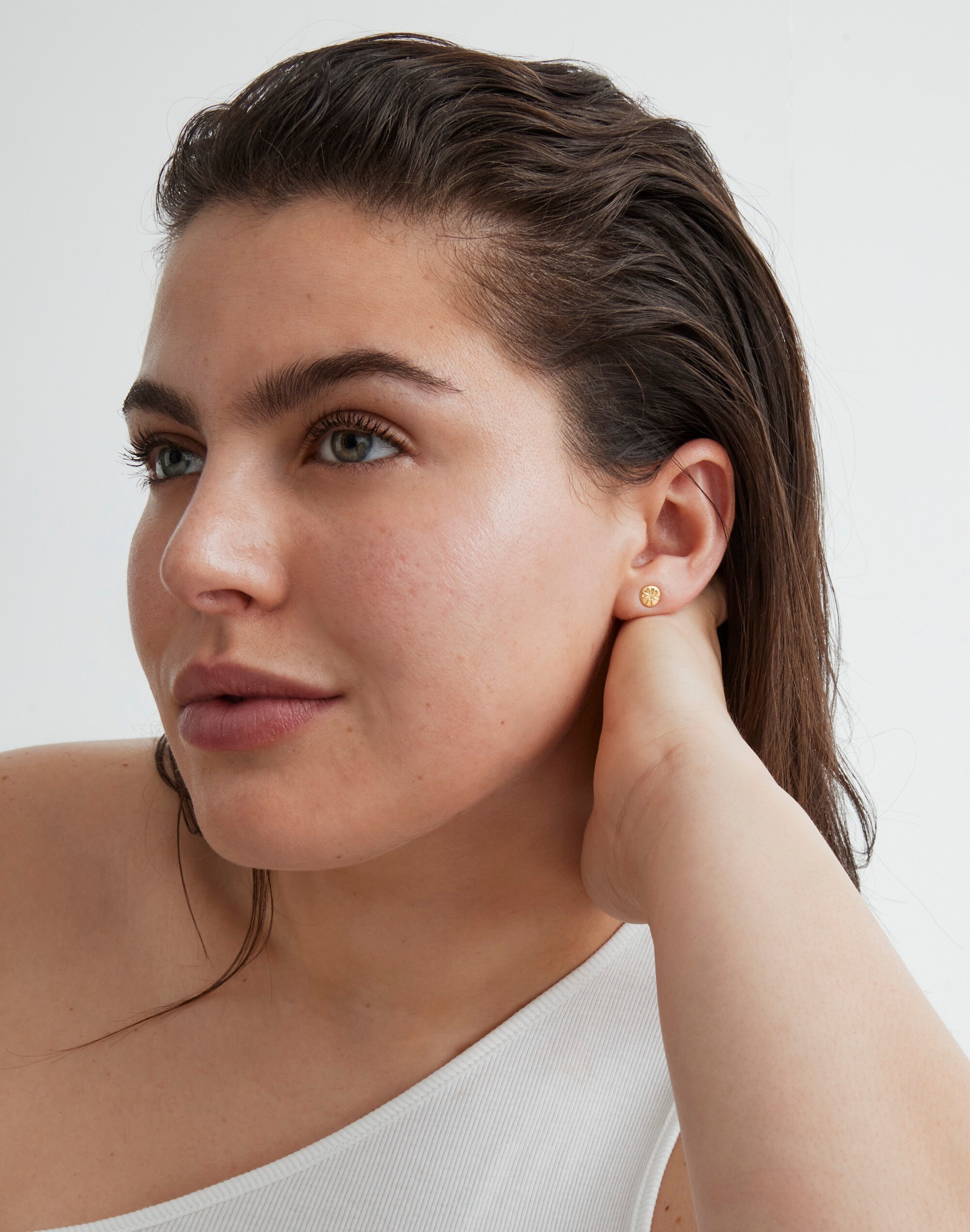 Etched Pinwheel Stud Earrings