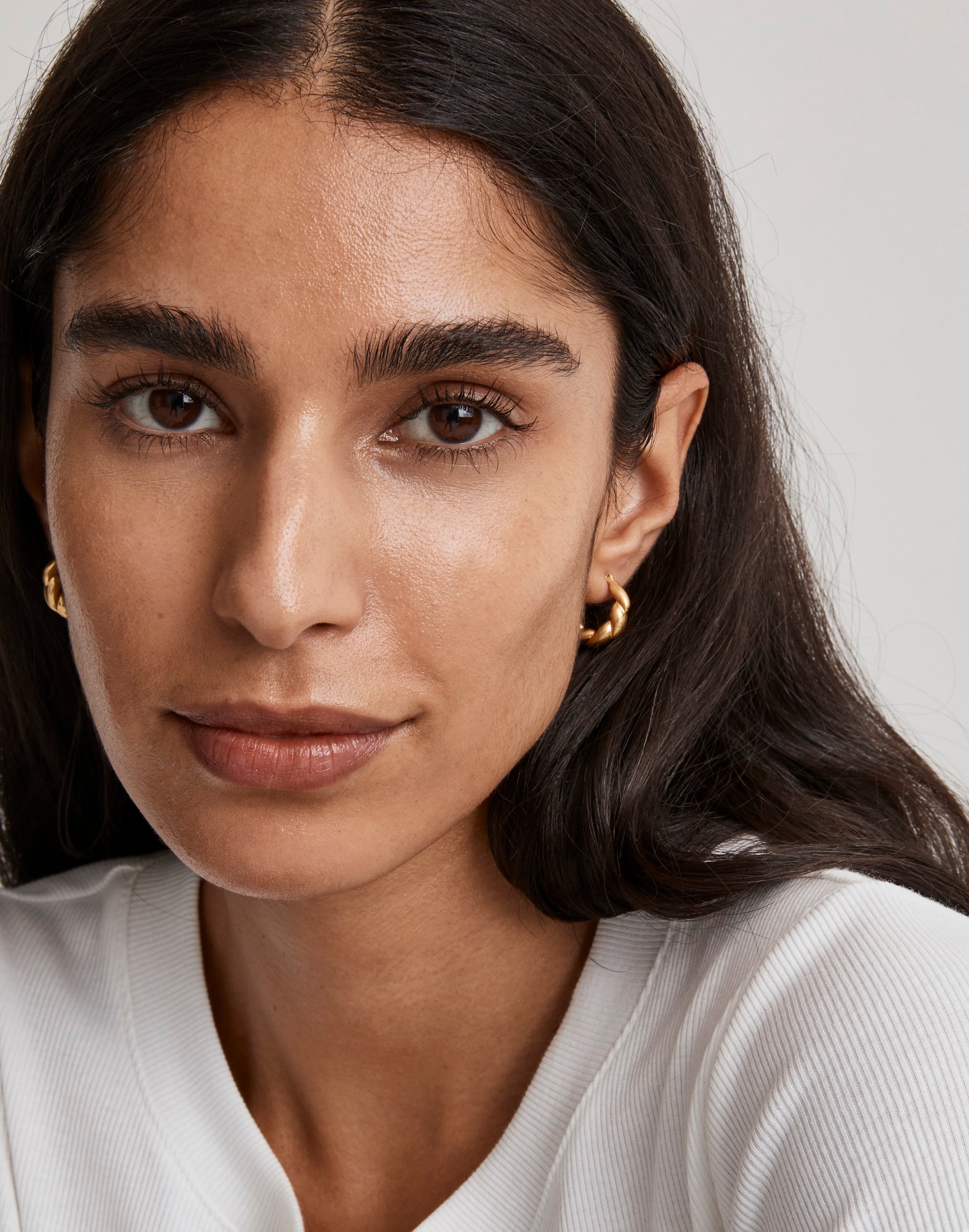 Twisted Puffy Huggie Hoop Earrings