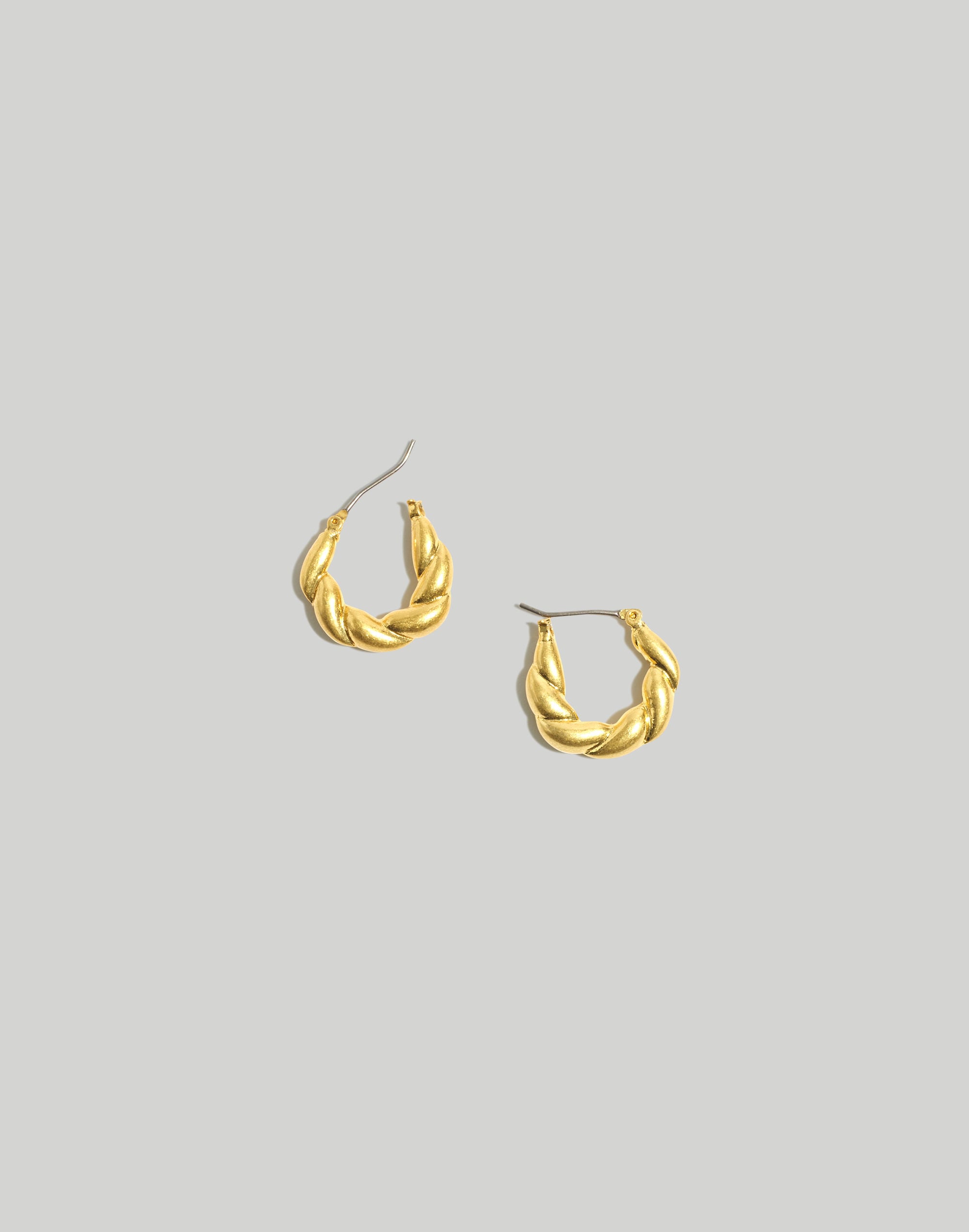 Twisted Puffy Huggie Hoop Earrings