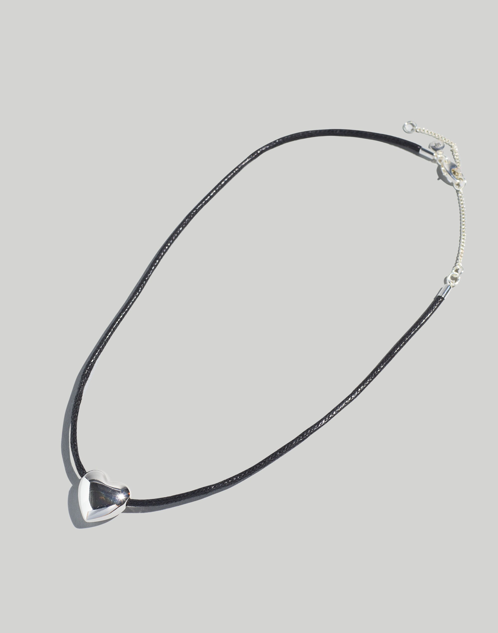 Puffy Heart Cord Choker Necklace