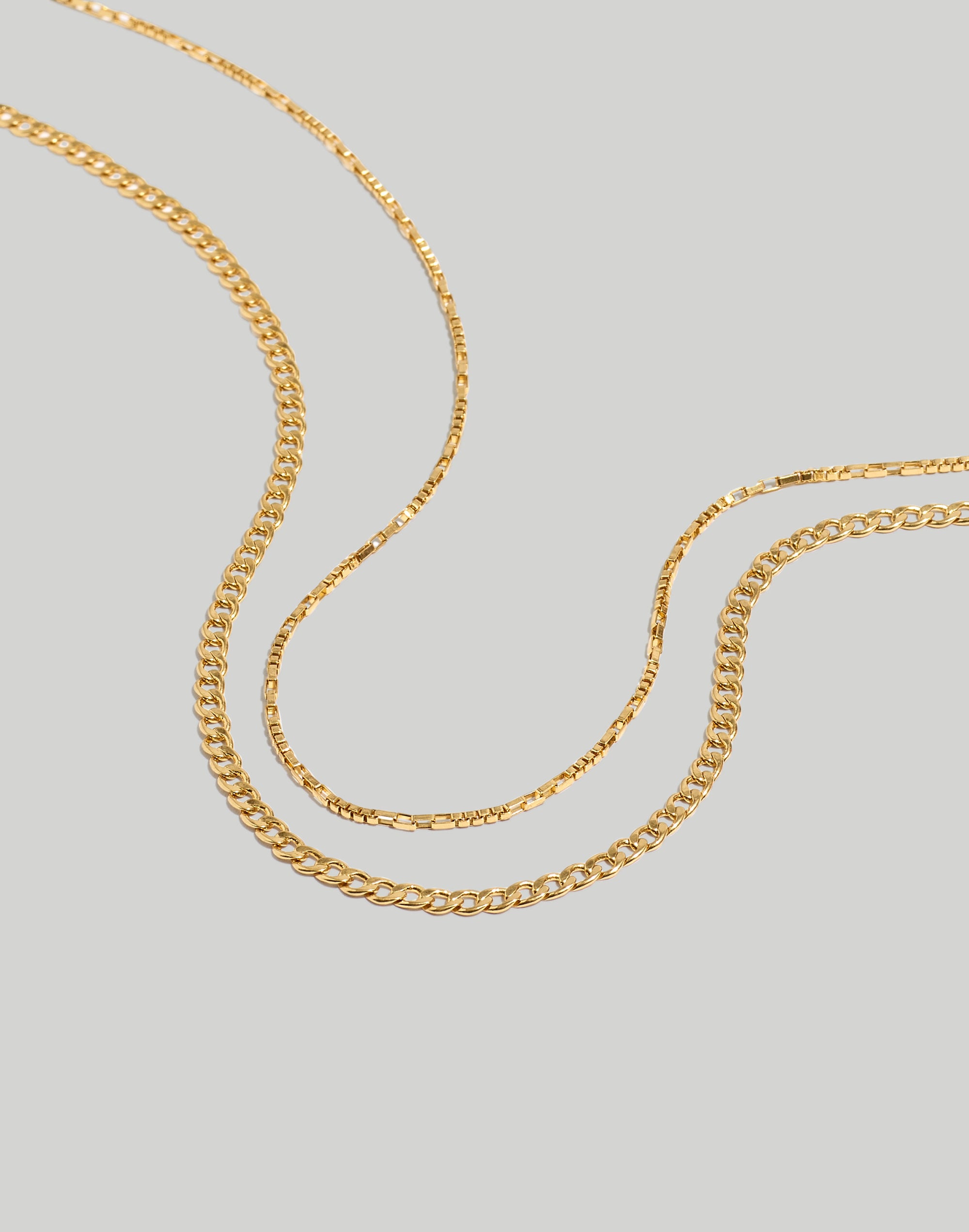 Two-Piece Skinny Chain Necklace Set