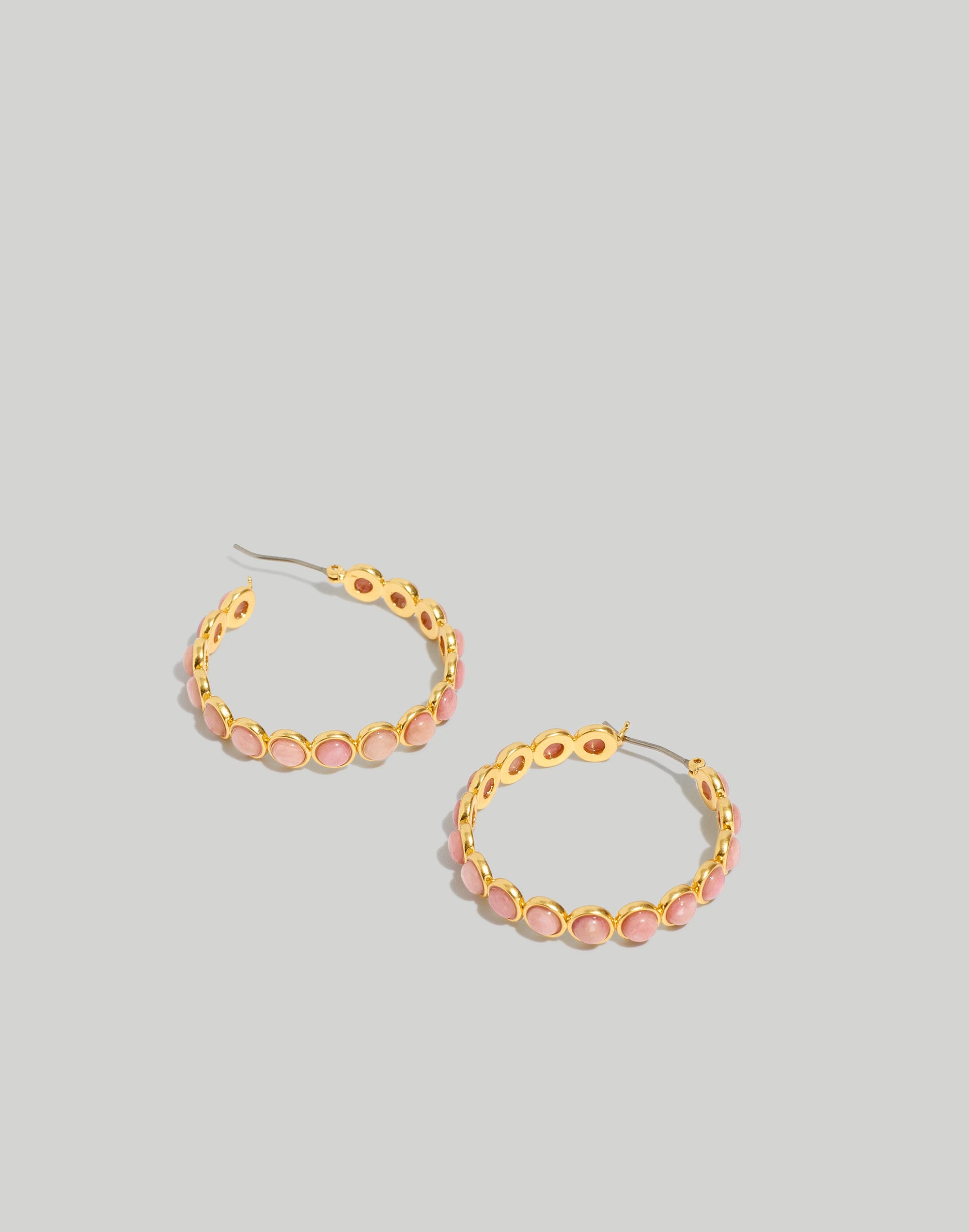 Stone Collection Rhodonite Hoop Earrings