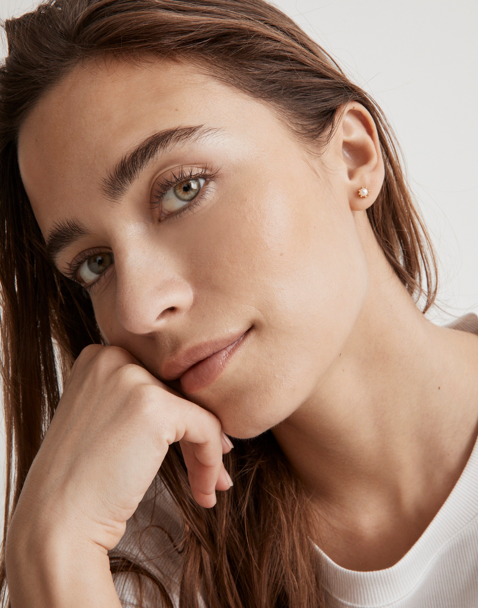 Demi-Fine Freshwater Pearl Prong-Set Stud Earrings