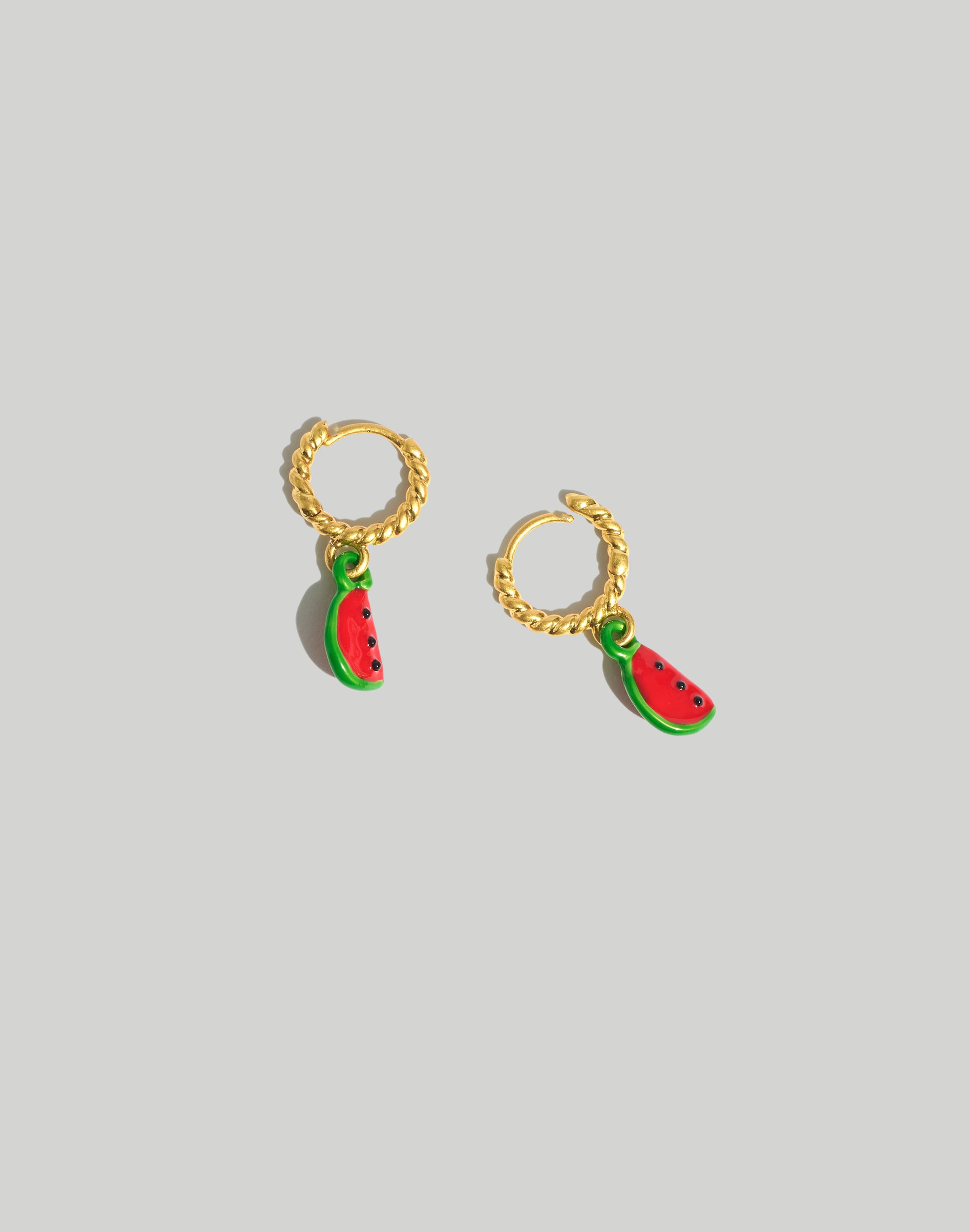 Enamel Watermelon Huggie Hoop Earrings