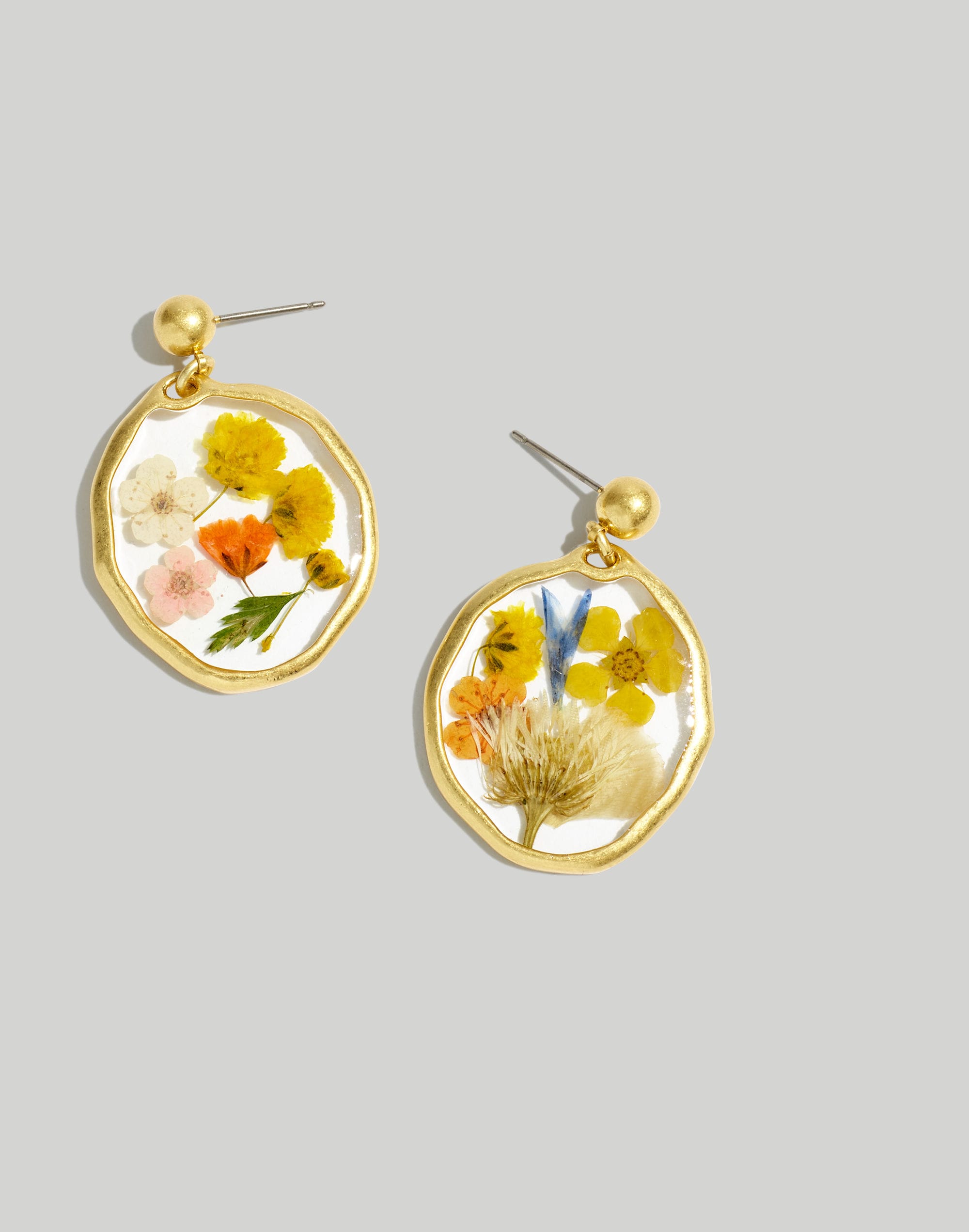 Pressed Floral Drop Earrings