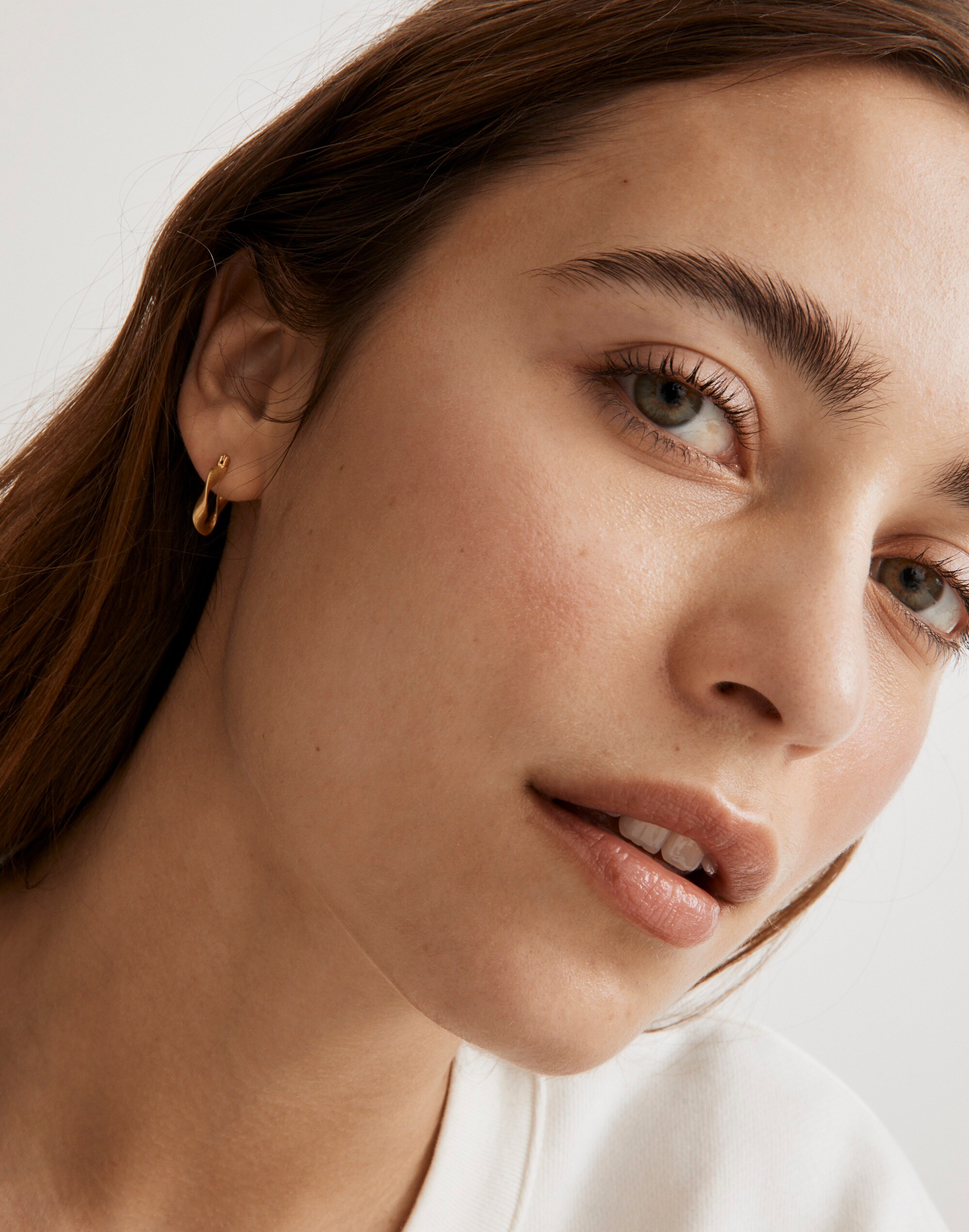 Organic Hoop Huggie Earrings