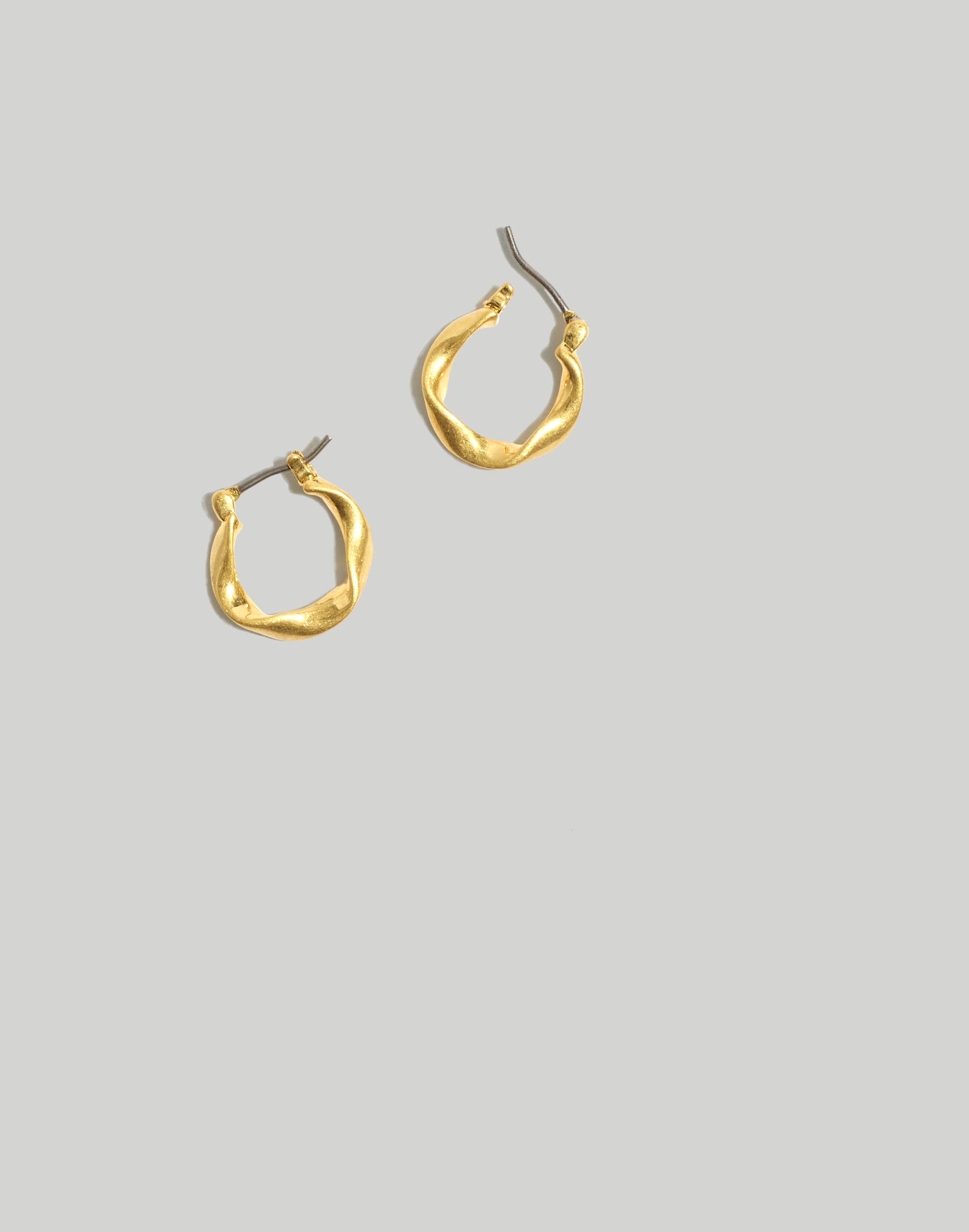 Organic Hoop Huggie Earrings