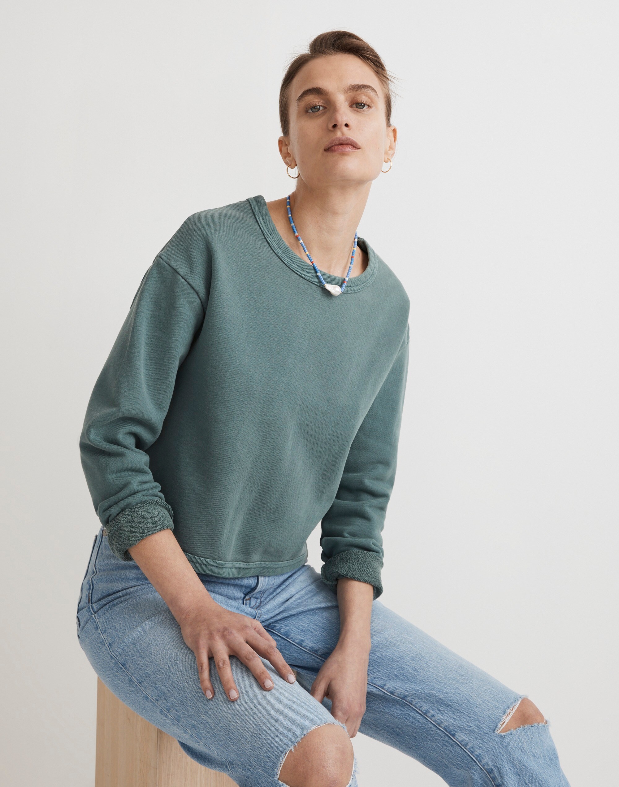 rivet &amp; thread crop sweatshirt