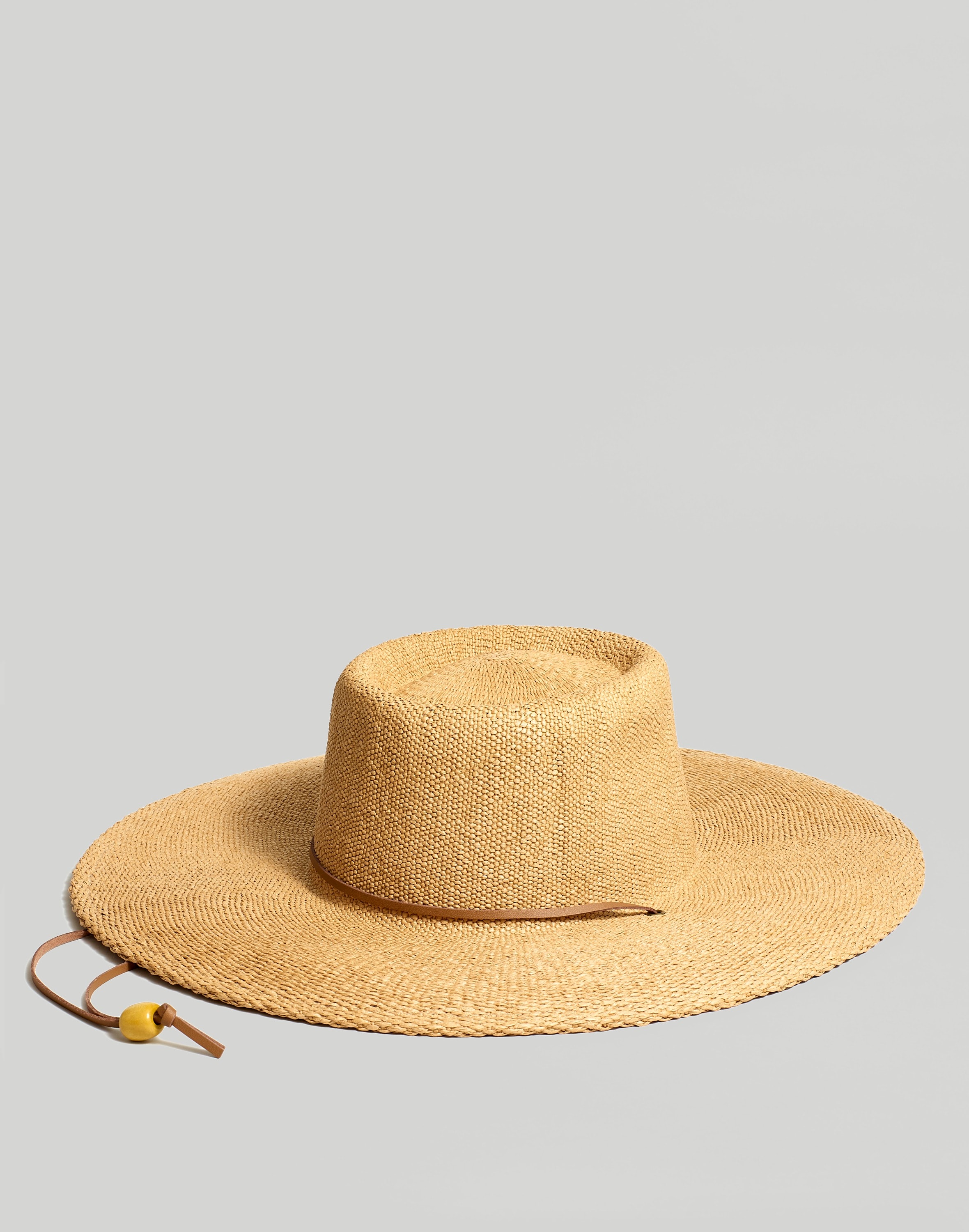 stampede-strap wide-brim straw hat