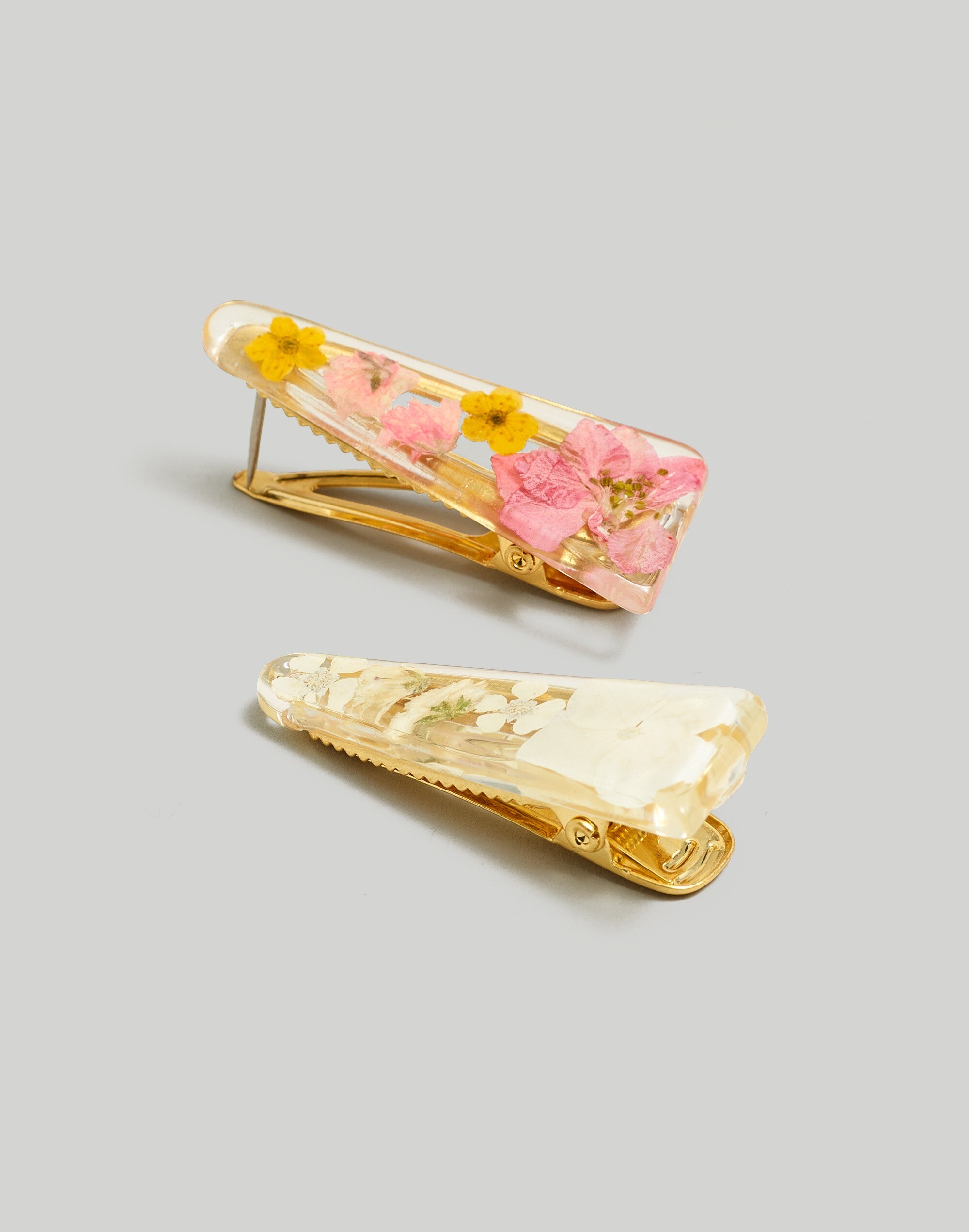 Two-Pack Floral Inlay Hair Clips