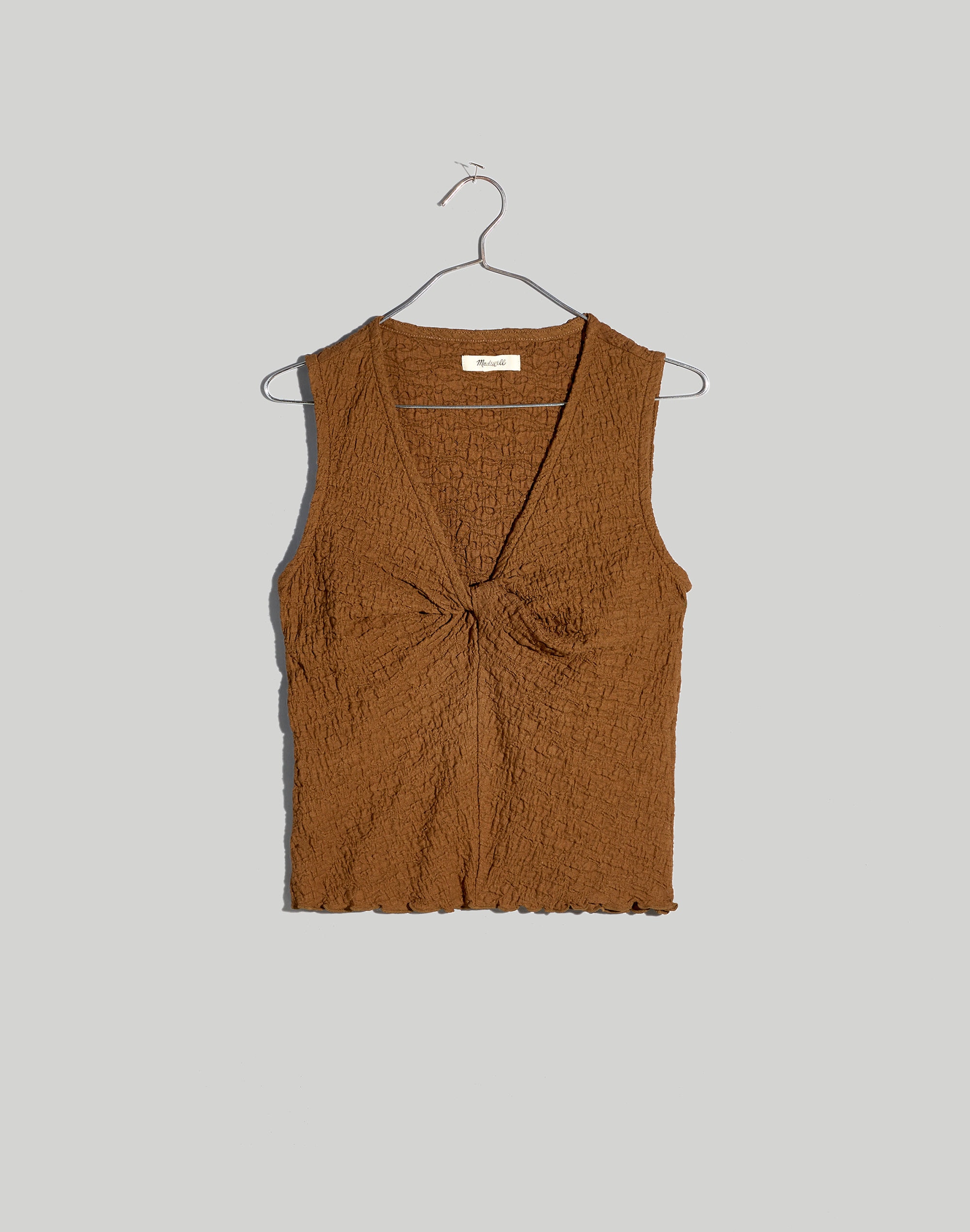 トップス willfully handmade randompearlknitvest Popcorn-Knit Twist-Front Sleeveless Top | Madewell