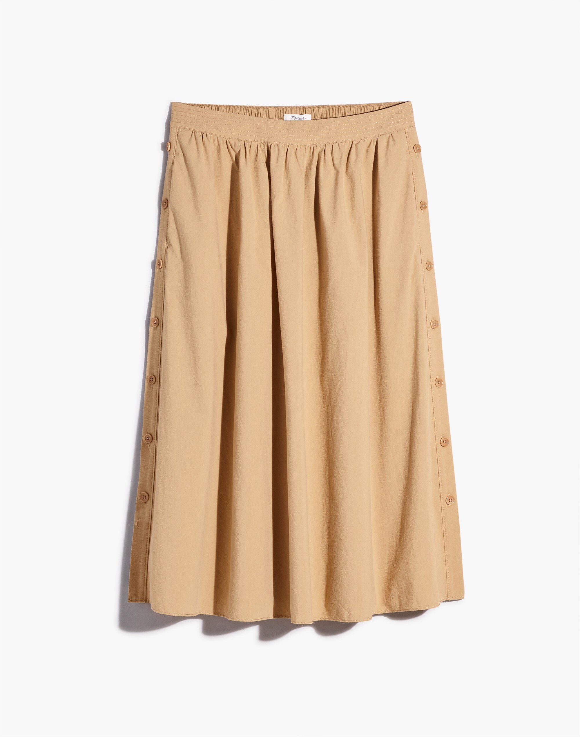 Plus Signature Poplin Side-Button Midi Skirt