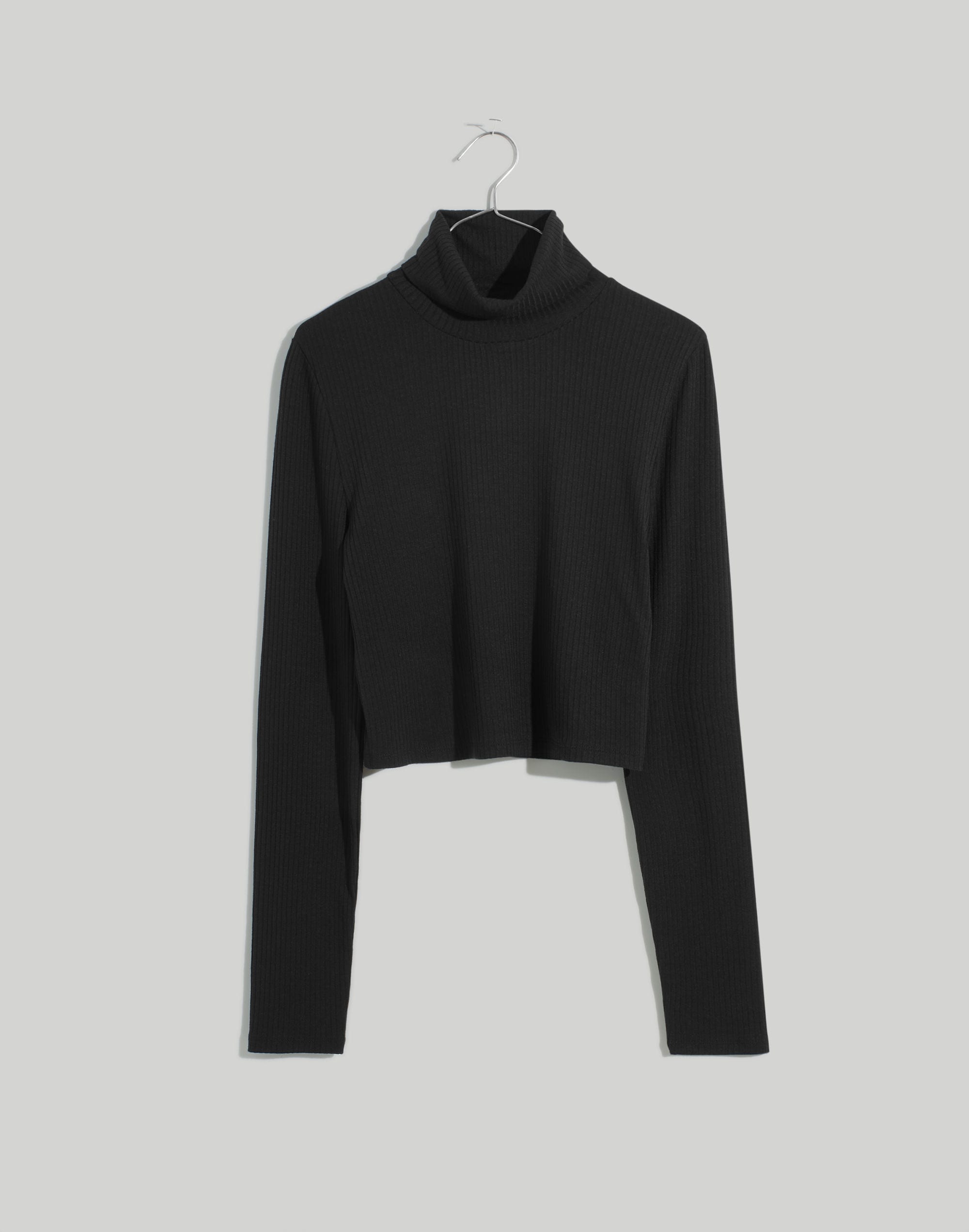 Ribbed Supercrop Turtleneck Top