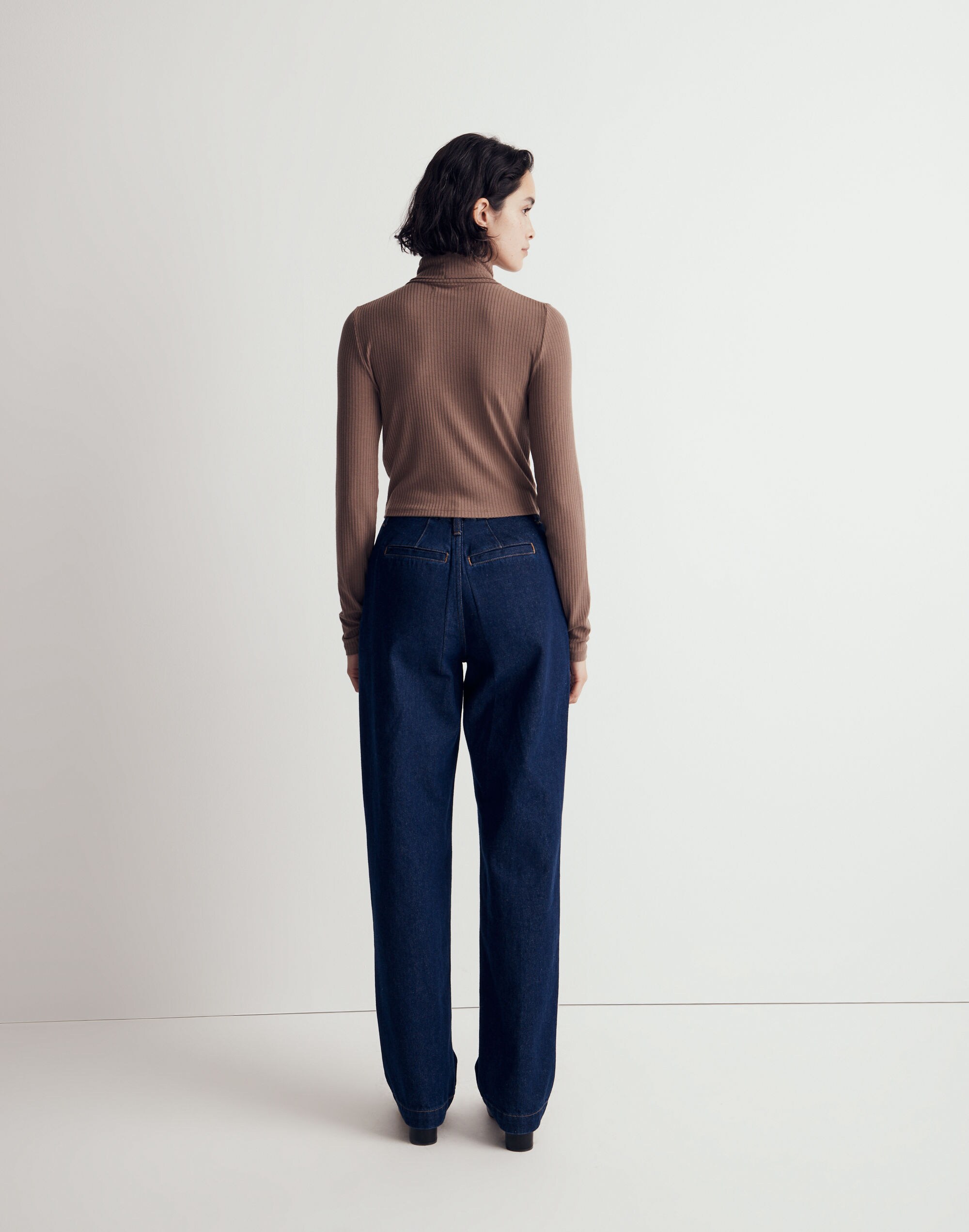 Ribbed Supercrop Turtleneck Top