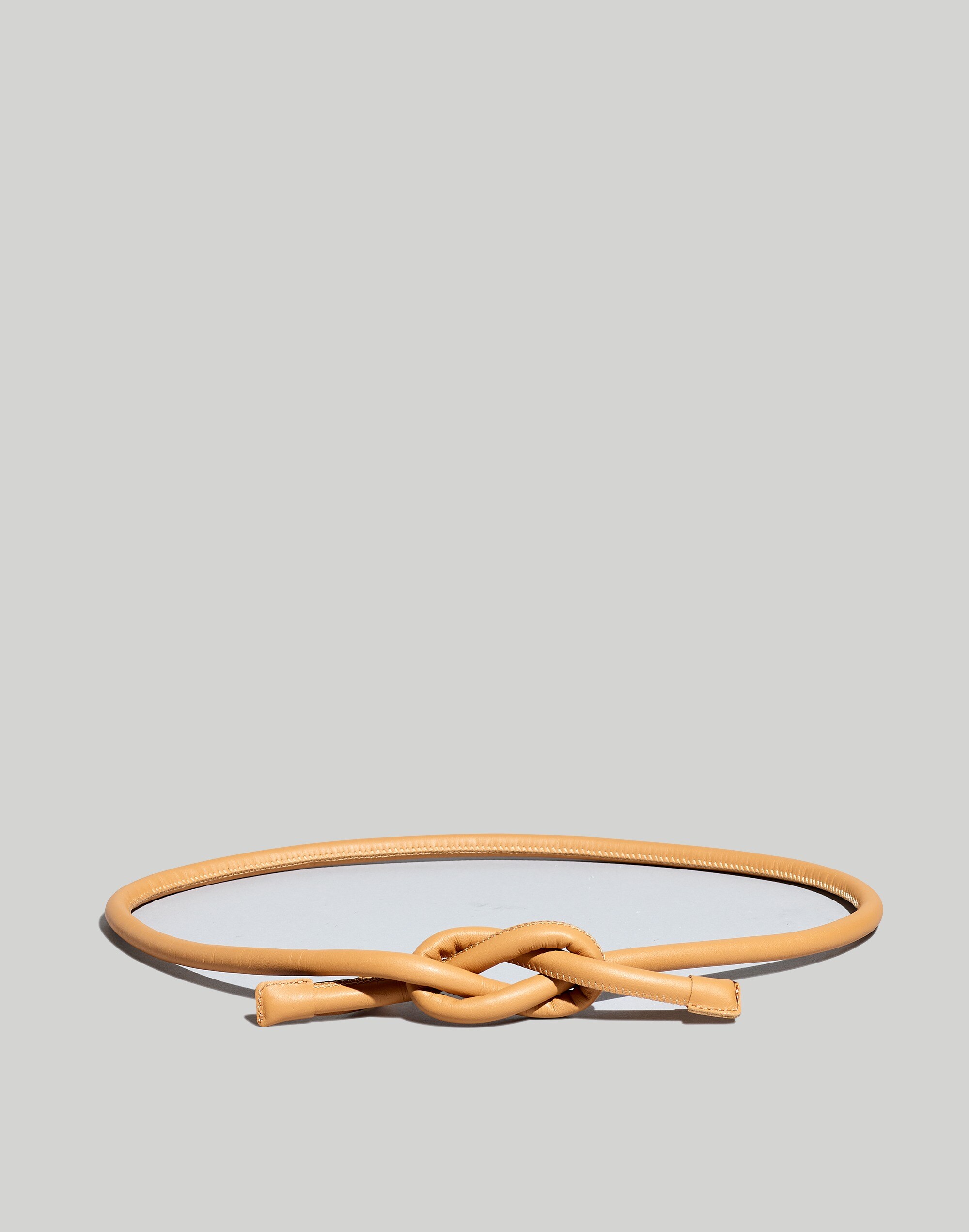 leather tubular tie belt