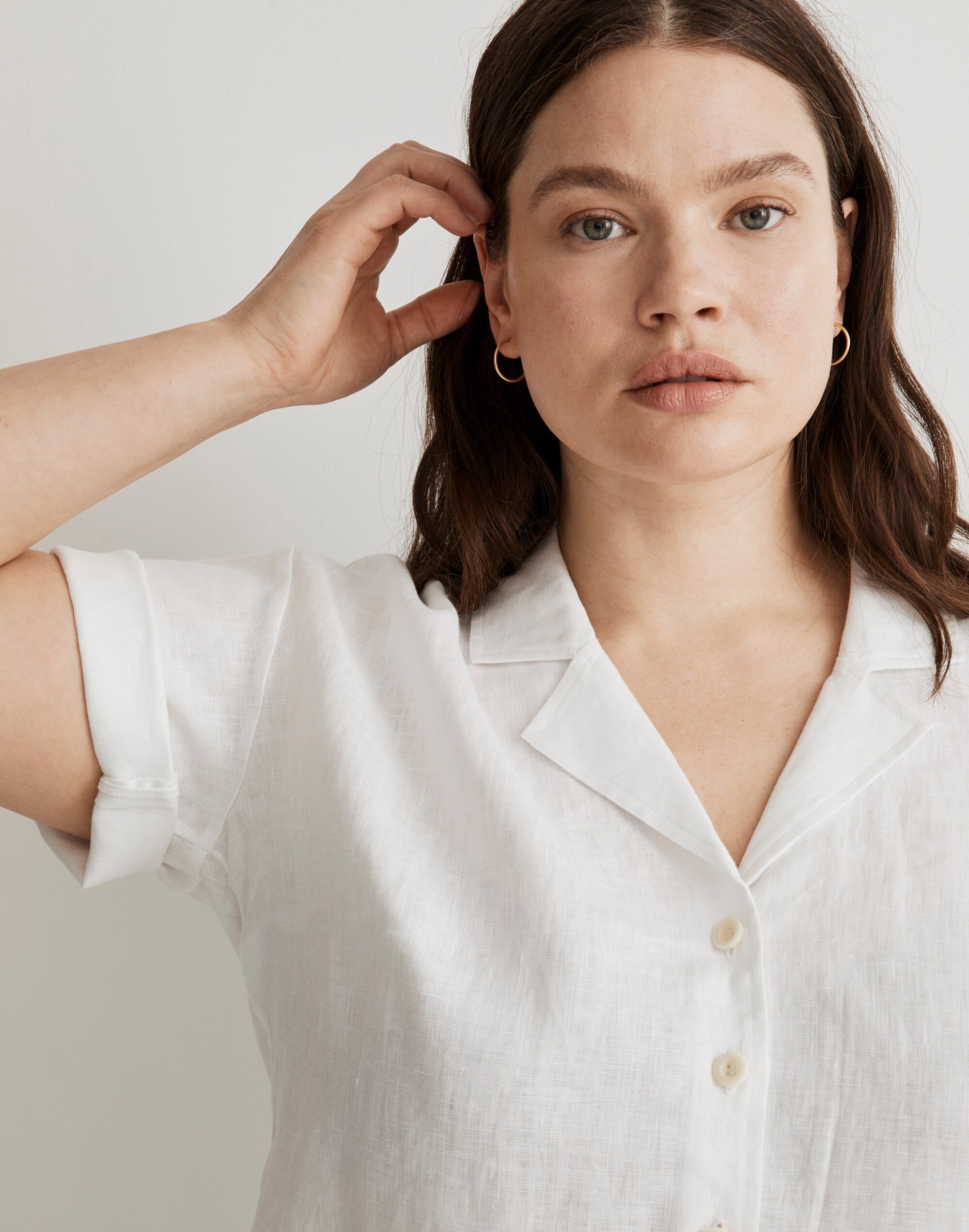 Plus 100% Linen Resort Shirt