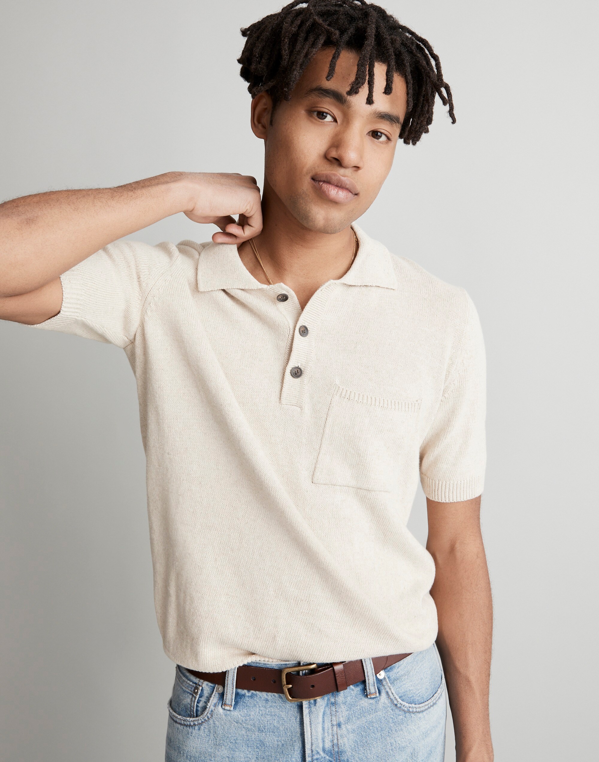 Corridor&reg; Knit Slouchy Polo Shirt