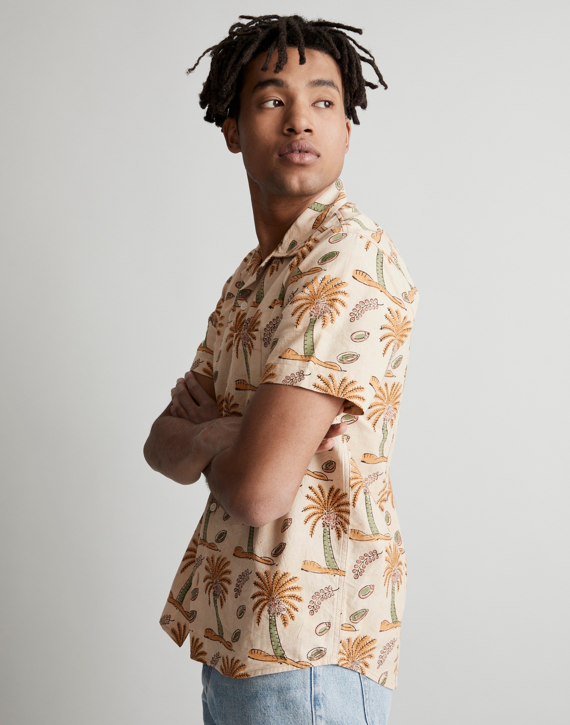 Corridor&reg; Palm Hand Block-Printed Summer Shirt Alternate Image 1