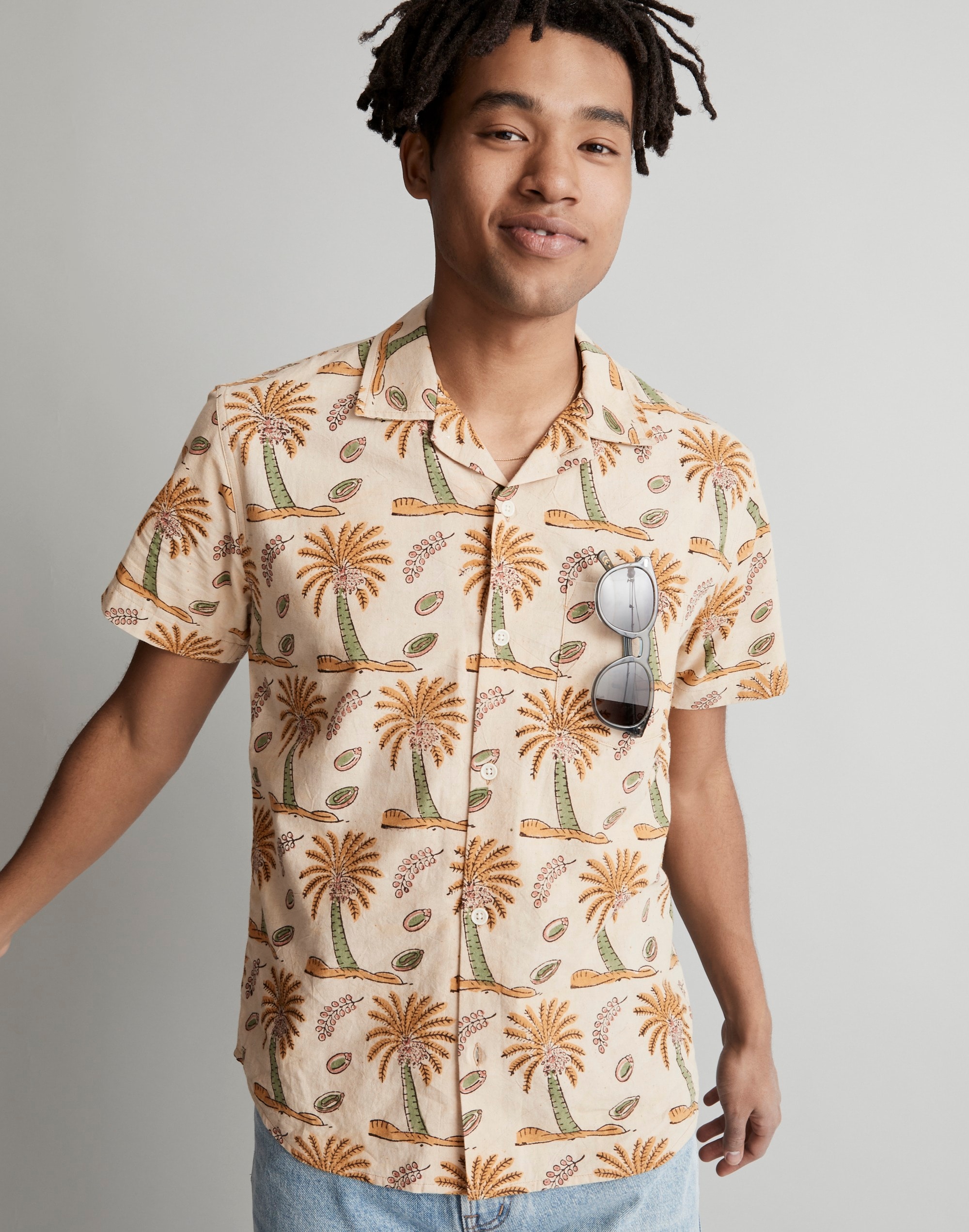 Corridor&reg; Palm Hand Block-Printed Summer Shirt Alternate Image 4