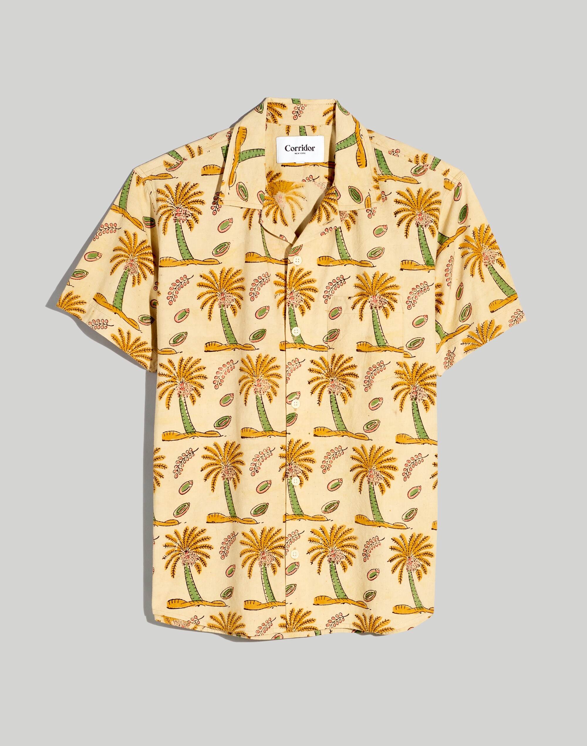 Corridor&reg; Palm Hand Block-Printed Summer Shirt