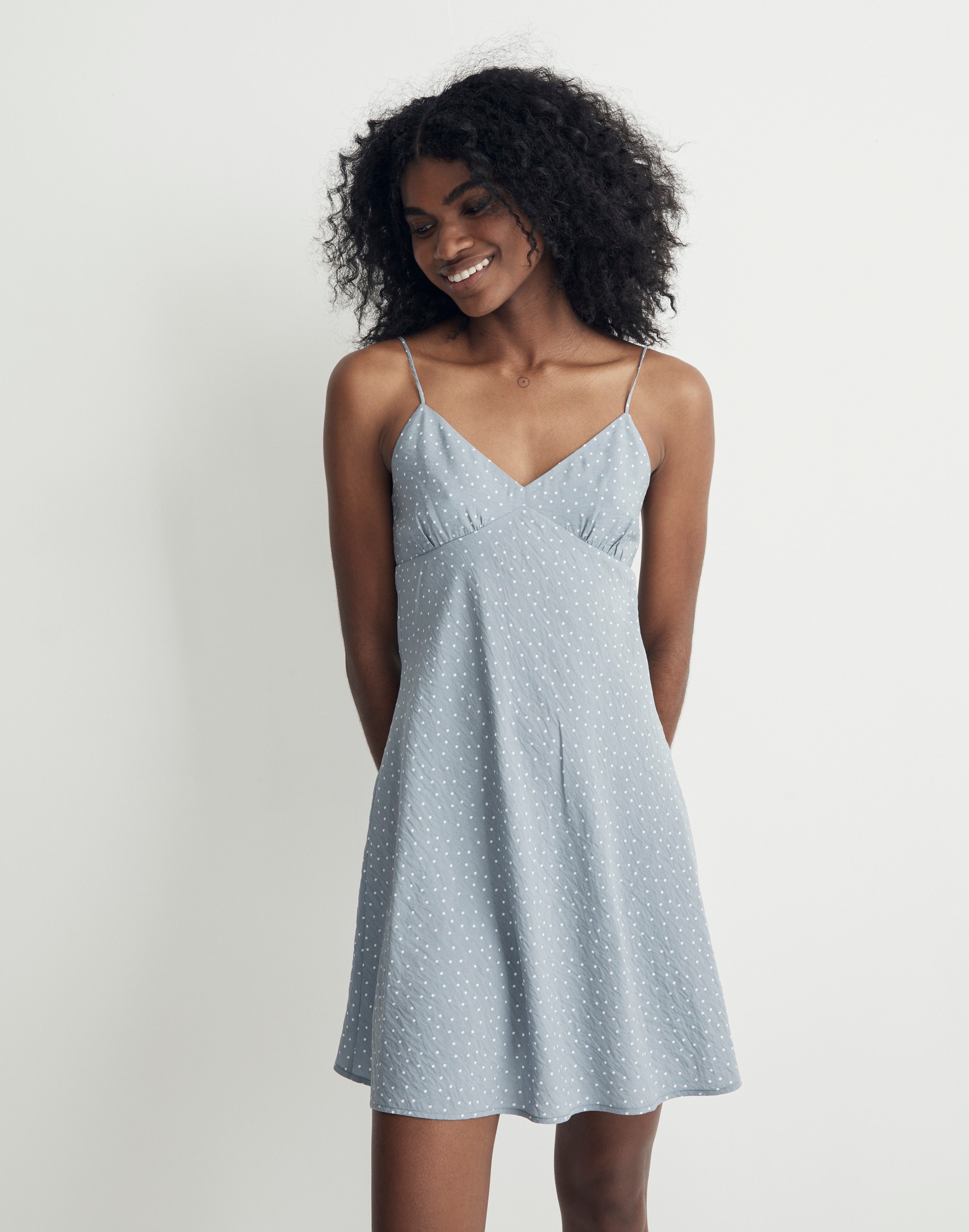 The Layton Mini Slip Dress in Dot