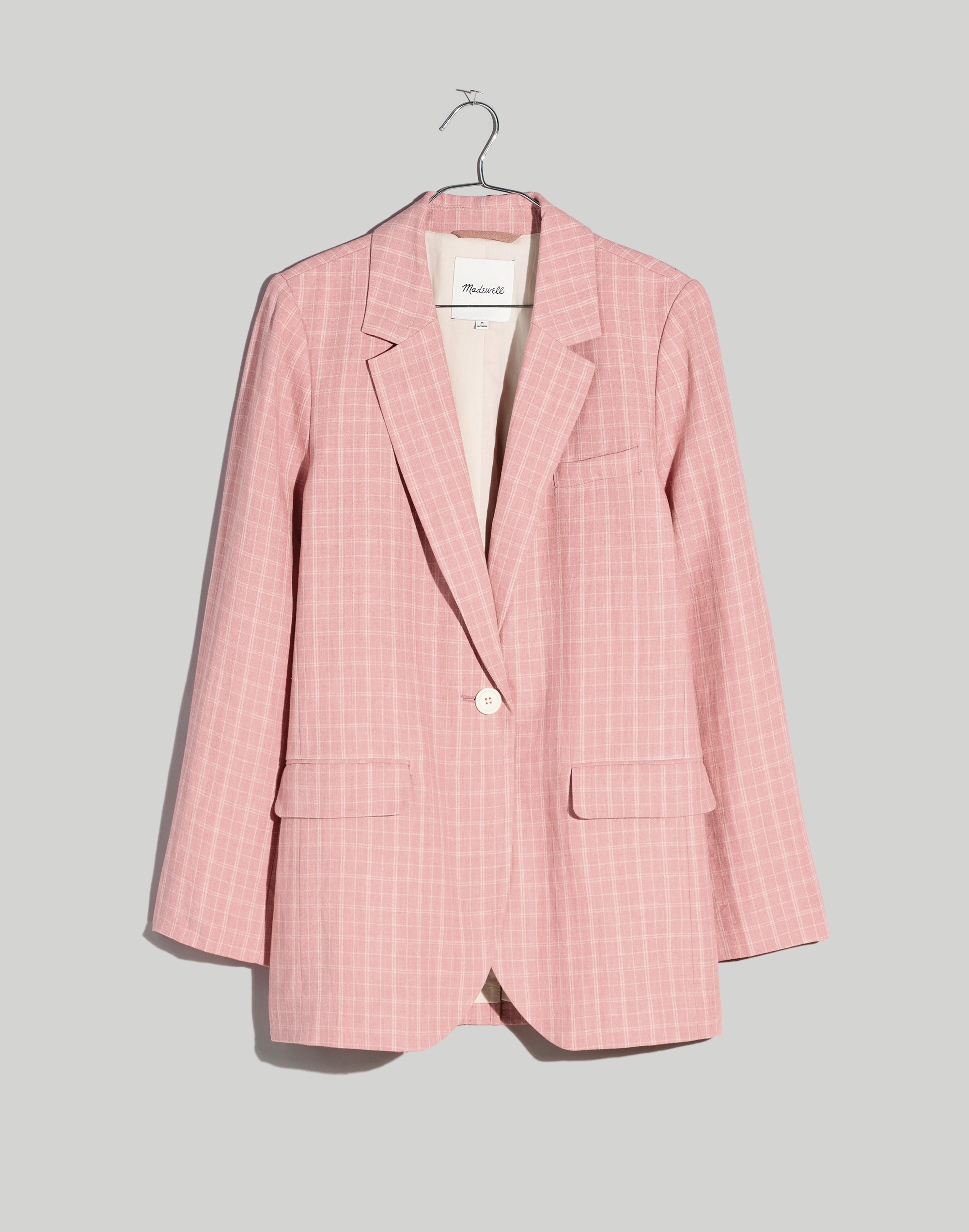 The Plaid Larsen Blazer in 100% Linen