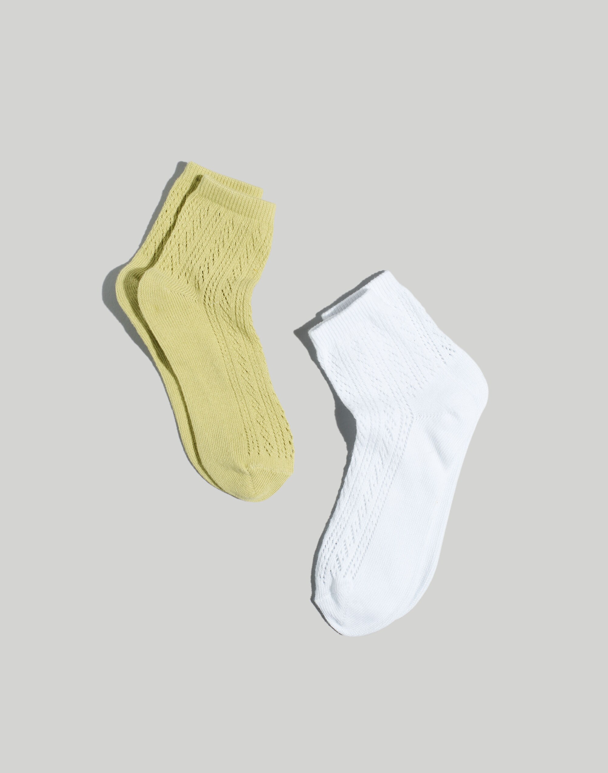 two-pack pointelle ankle socks