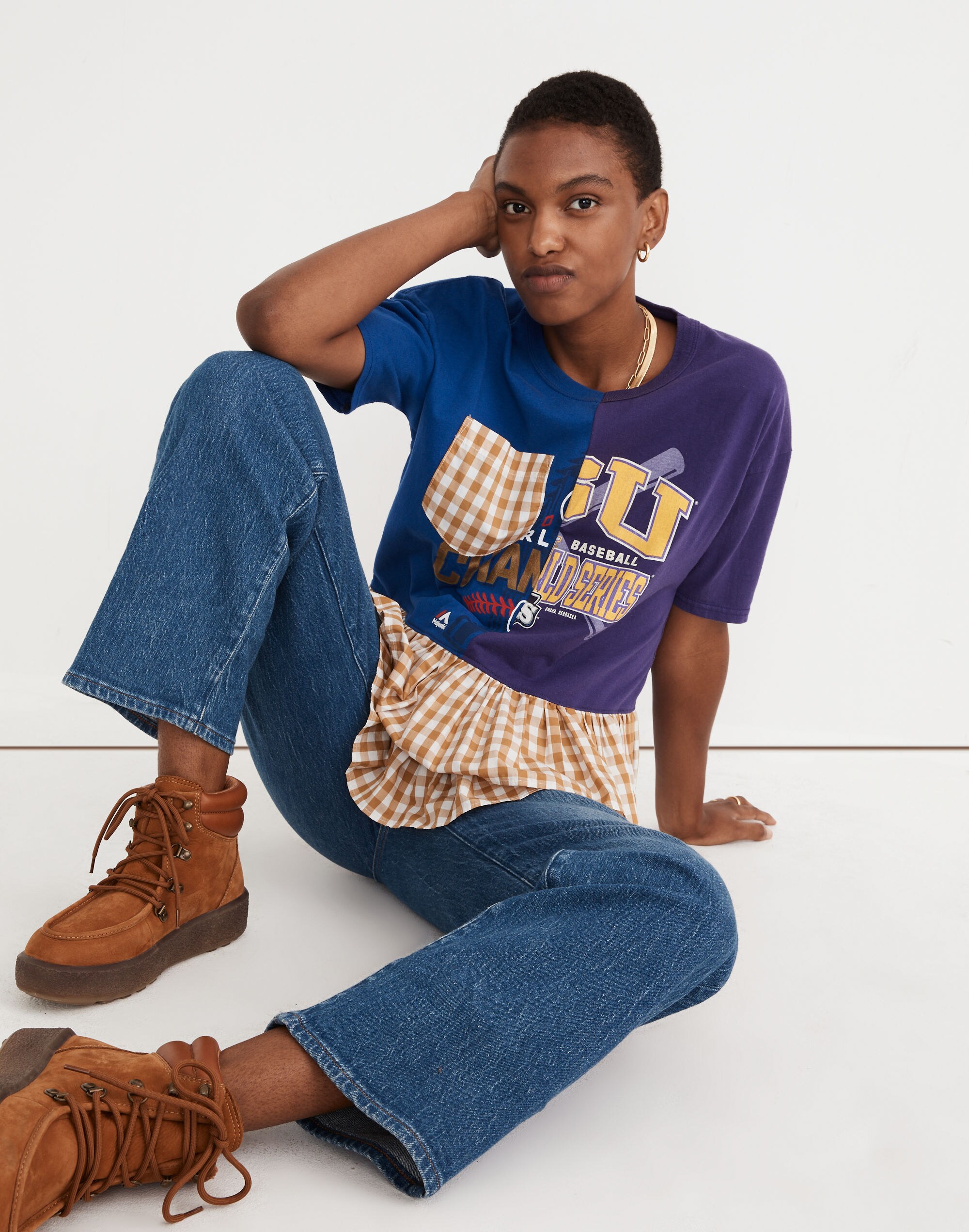Madewell x Rentrayage Upcycled Peplum Graphic Tee