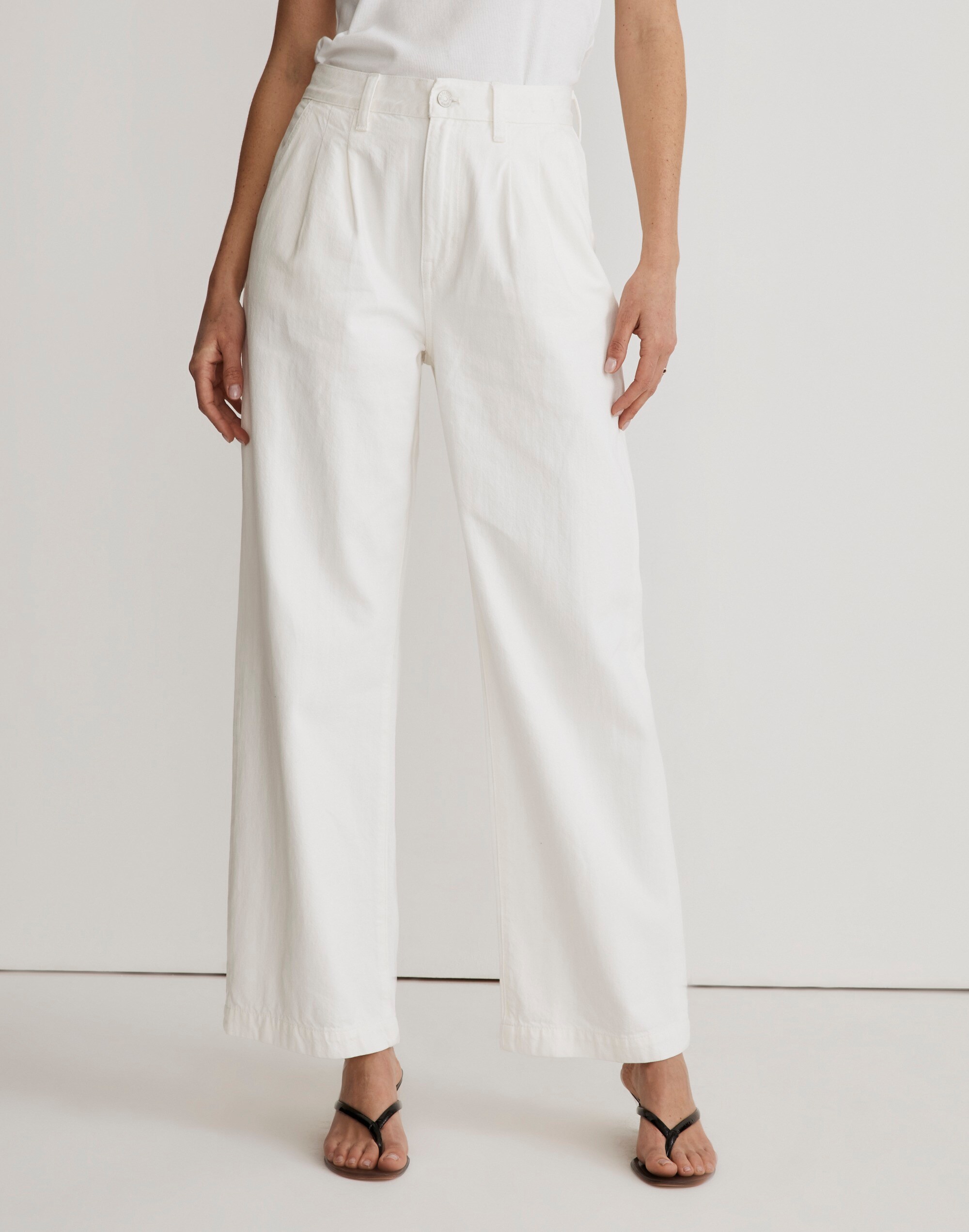The Harlow Wide-Leg Jean in Tile White