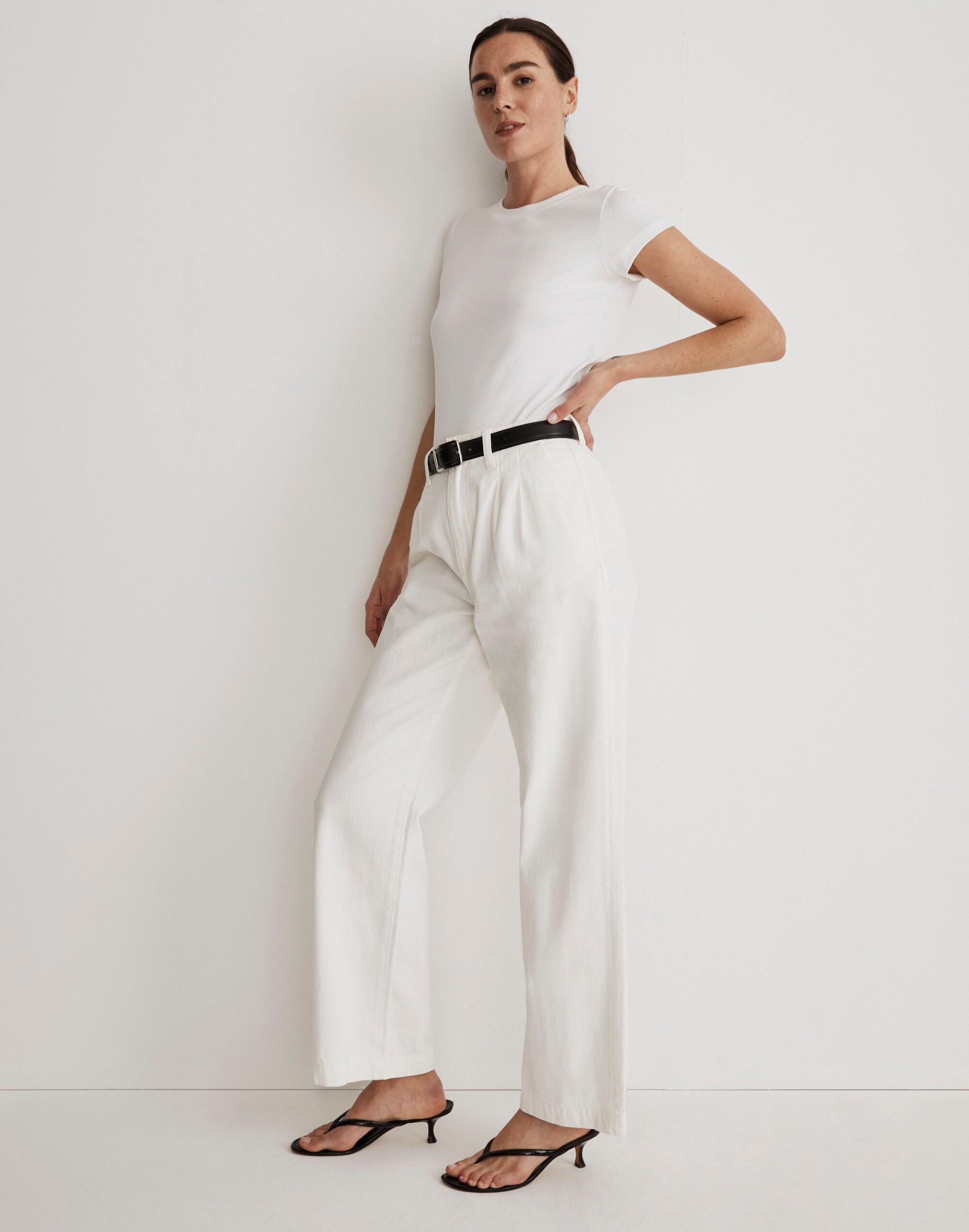 The Harlow Wide-Leg Jean in Tile White