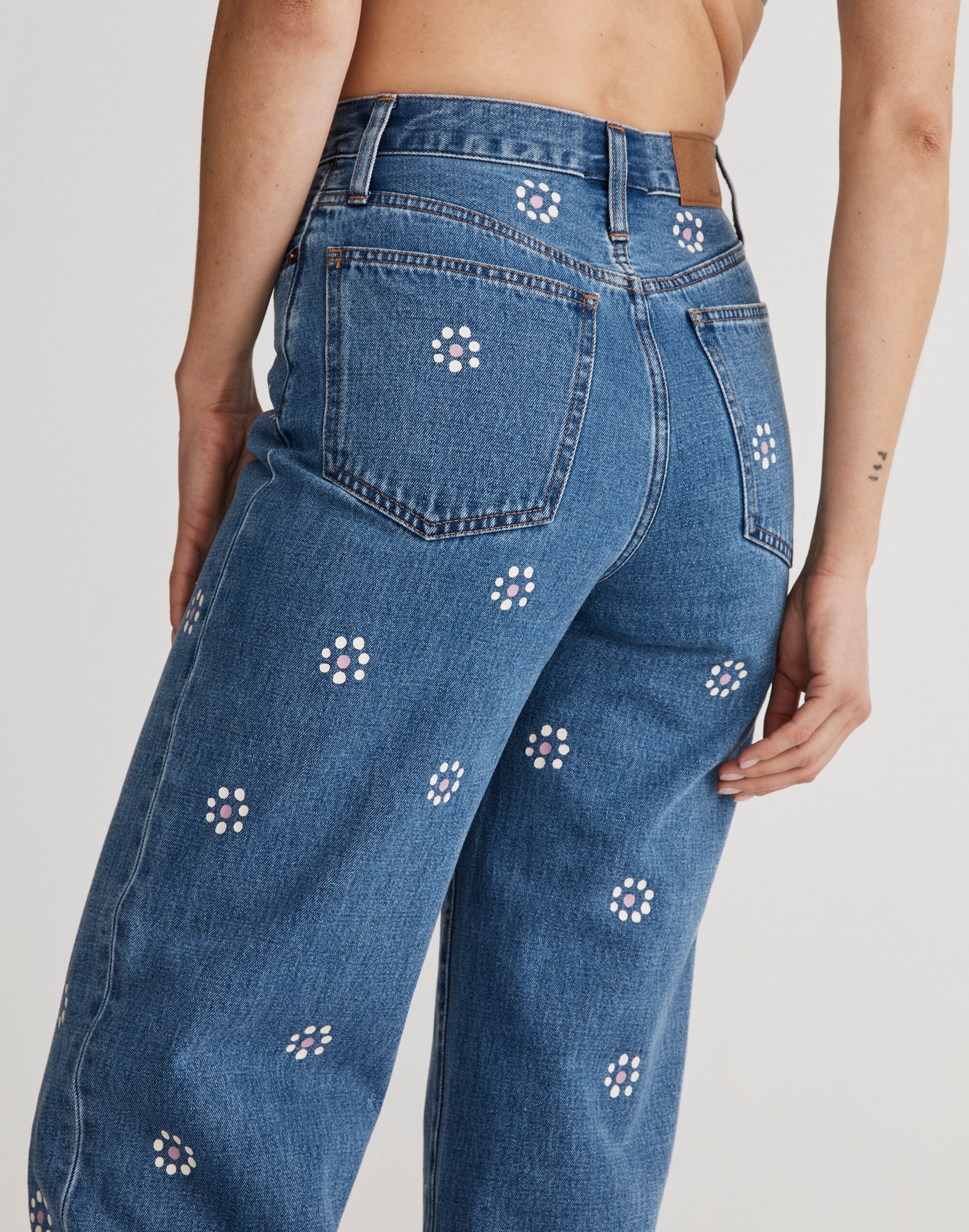 The Perfect Vintage Wide-Leg Crop Jean in Stamped Floral