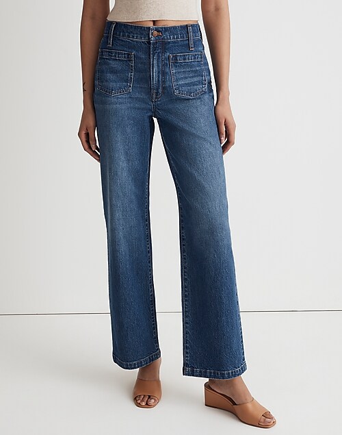 The Perfect Vintage Wide-Leg Jean in Caronia Wash: Patch Pocket Edition