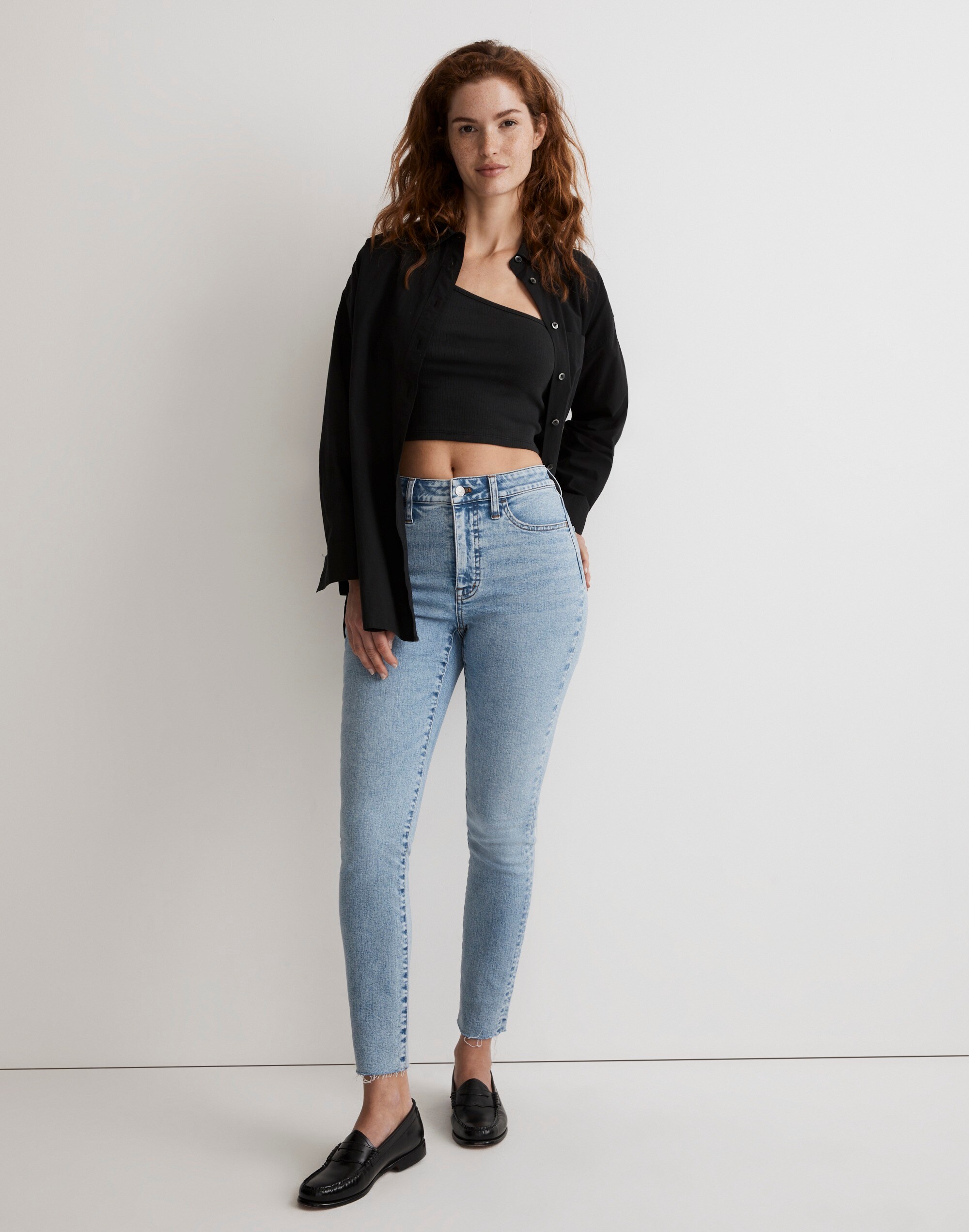 Curvy 10" High-Rise Roadtripper Authentic Skinny Jeans in Bruening Wash