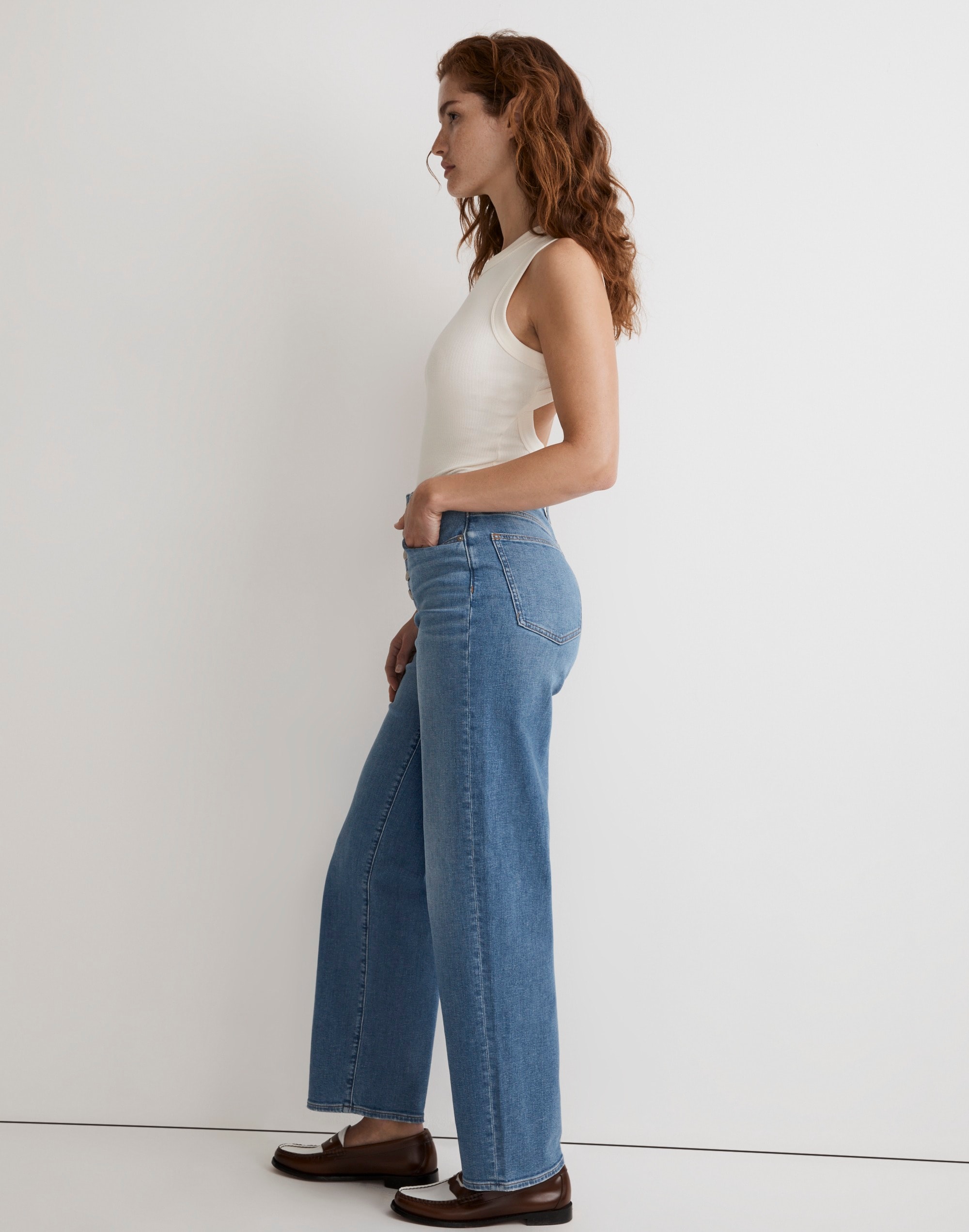 The Curvy Perfect Vintage Wide-Leg Crop Jean in Ohlman Wash