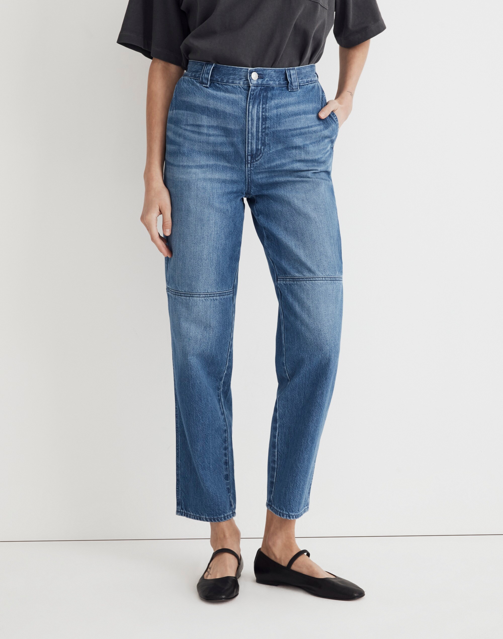 High-Rise Tapered Jeans in Ventnor Wash: Pleat Edition