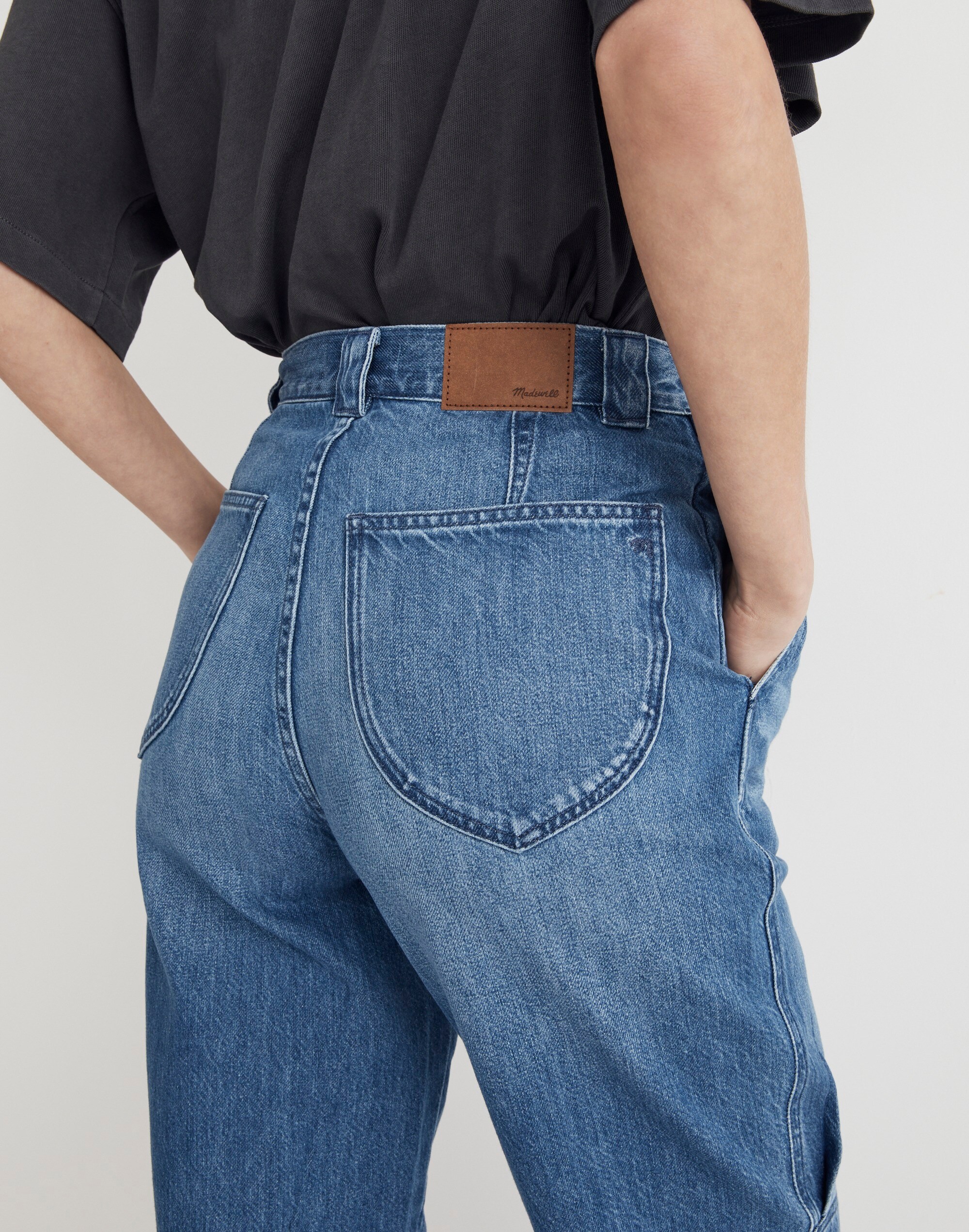 High-Rise Tapered Jeans in Ventnor Wash: Pleat Edition