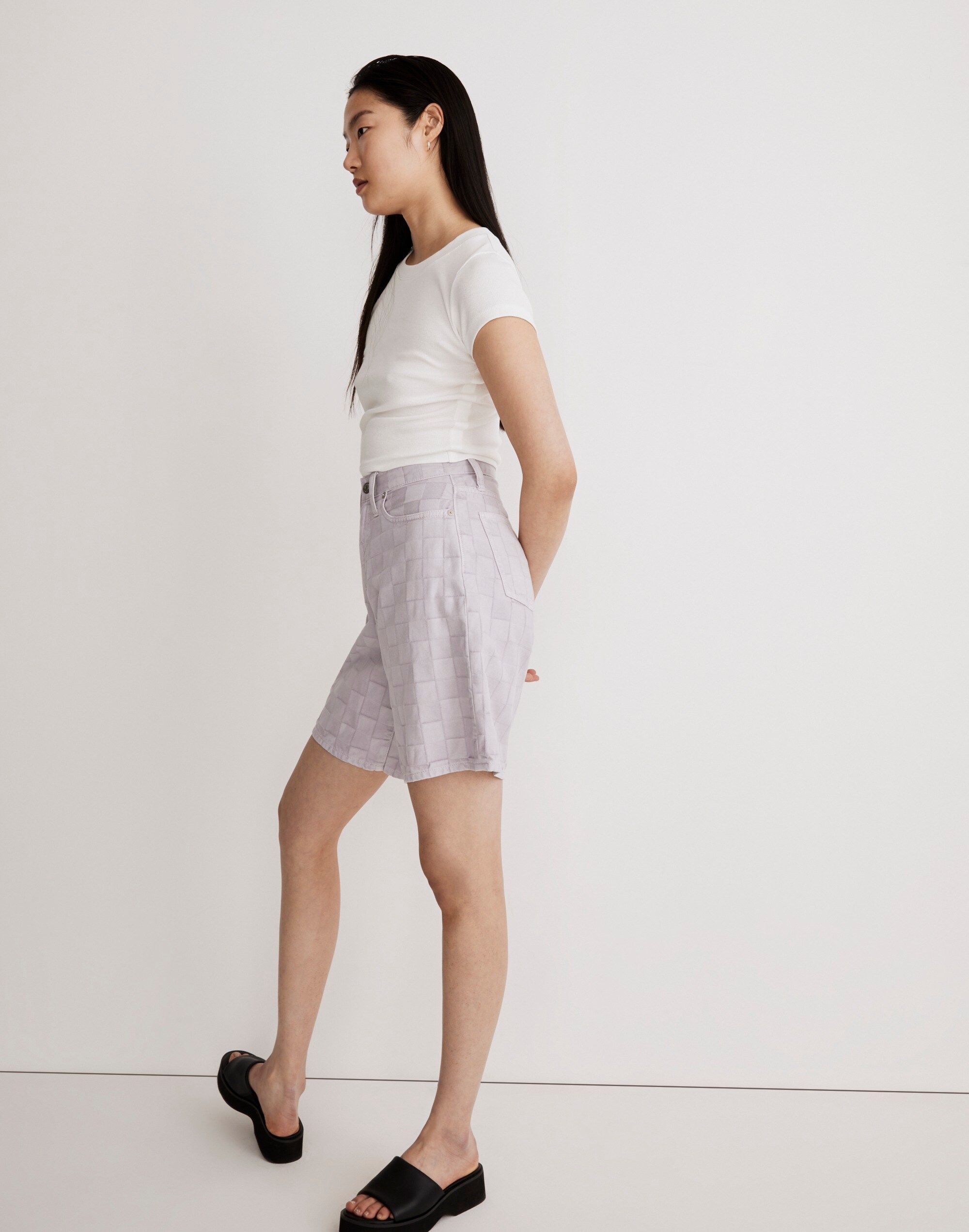 Bermuda Shorts in Checkerboard Jacquard