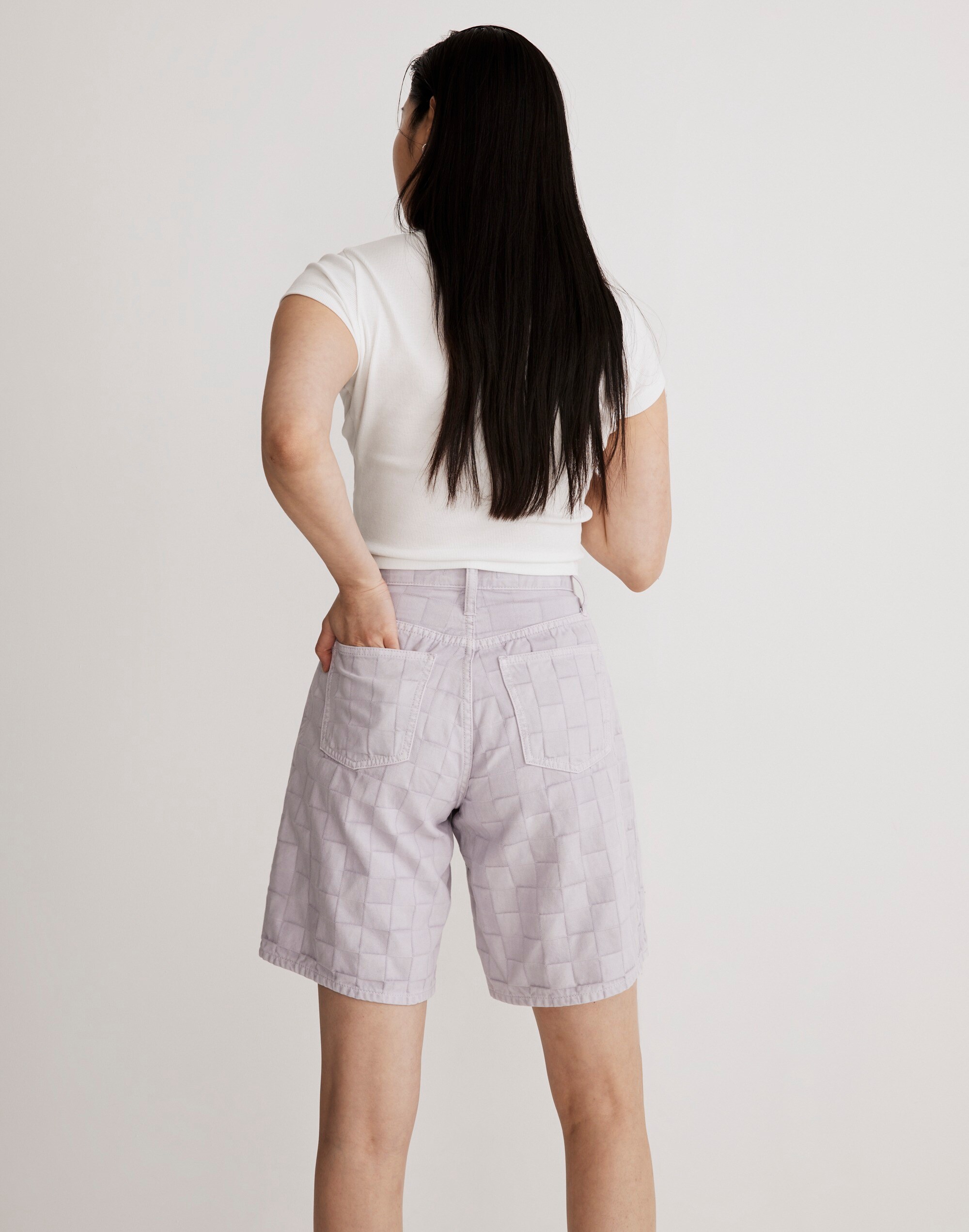 Bermuda Shorts in Checkerboard Jacquard