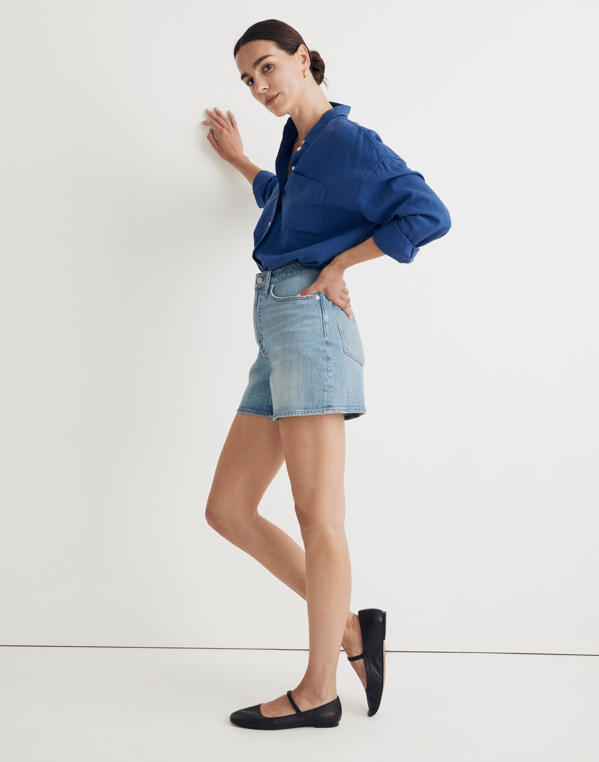 The Perfect Vintage Mid-Length Jean Short in Wainfleet Wash