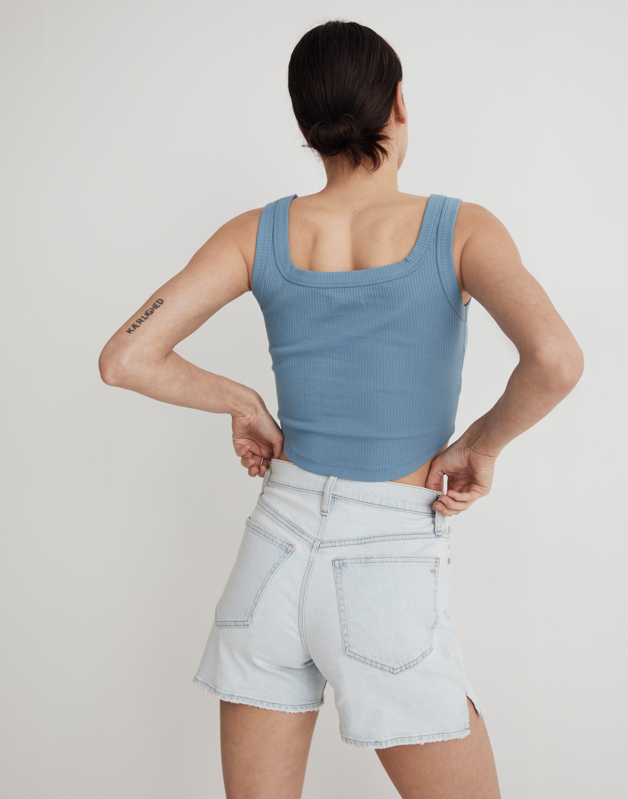 The Perfect Vintage Mid-Length Jean Short in Dayson Wash: Button-Fly Edition